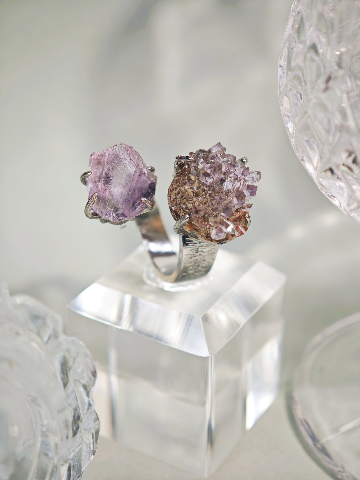 Amethyst & Grape Chalcedony Ring
