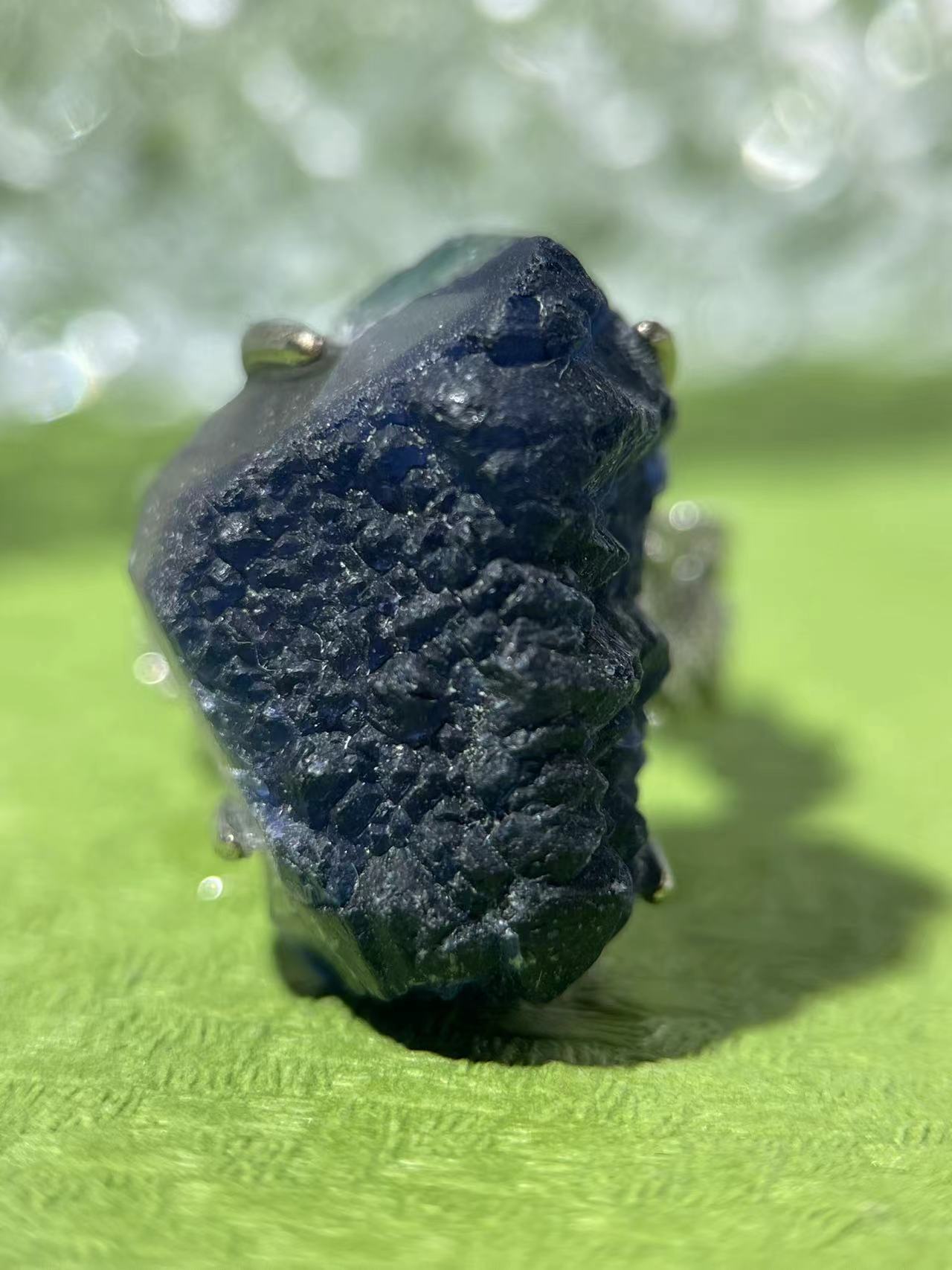 Raw Azurite Statement Ring