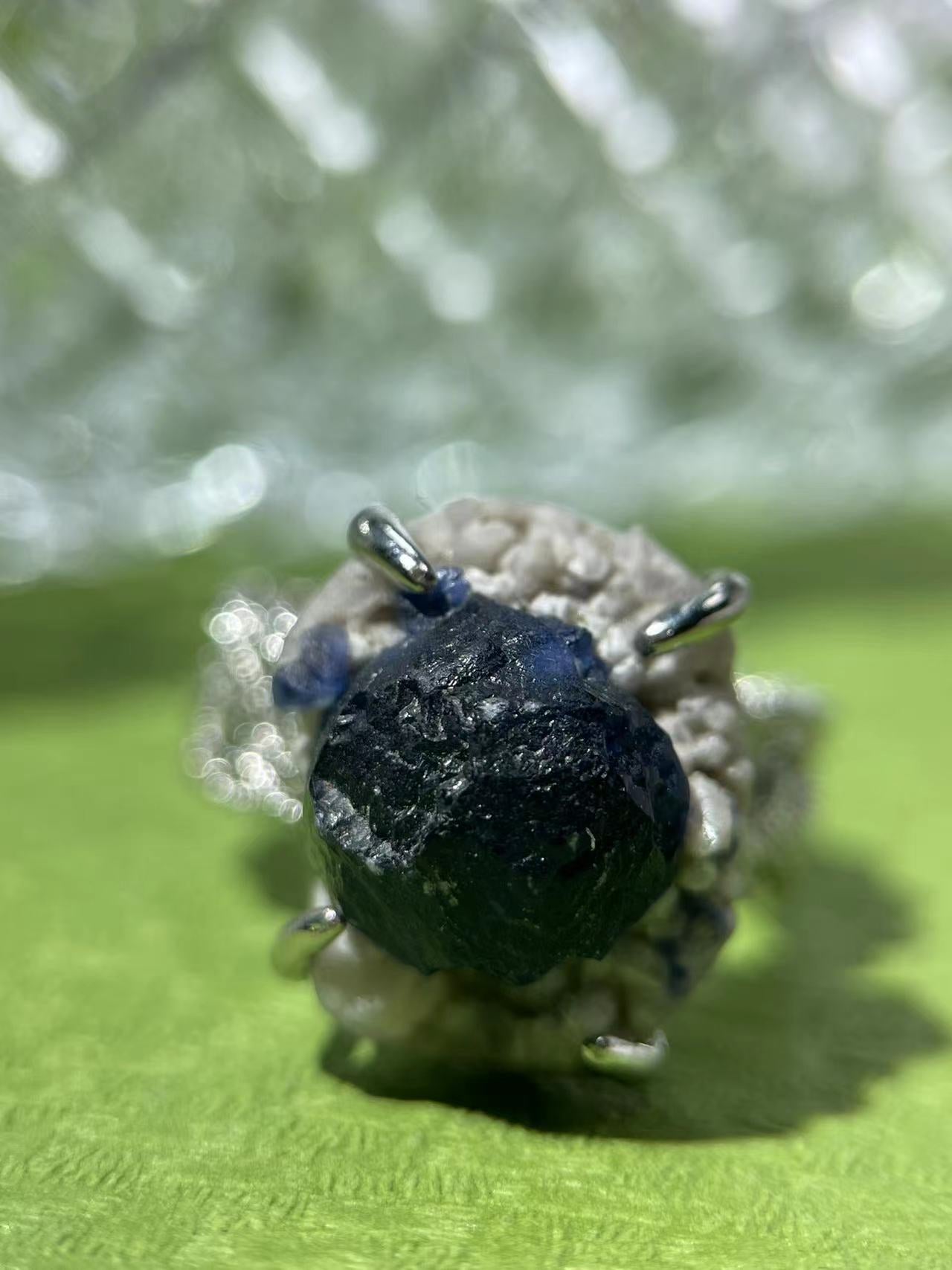 Blueberry Fluorite Cluster Ring
