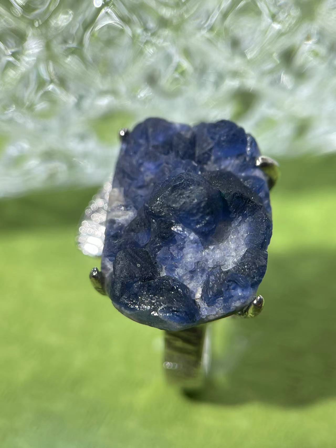 Blueberry Fluorite Cluster Ring