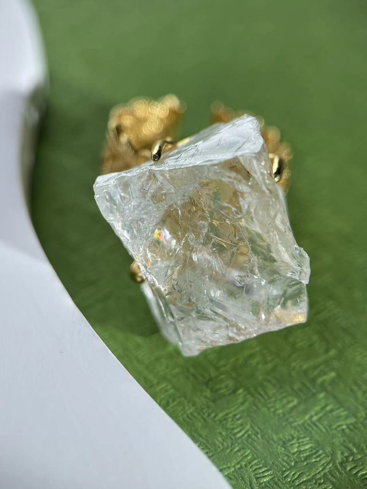 Raw Clear Quartz Ring