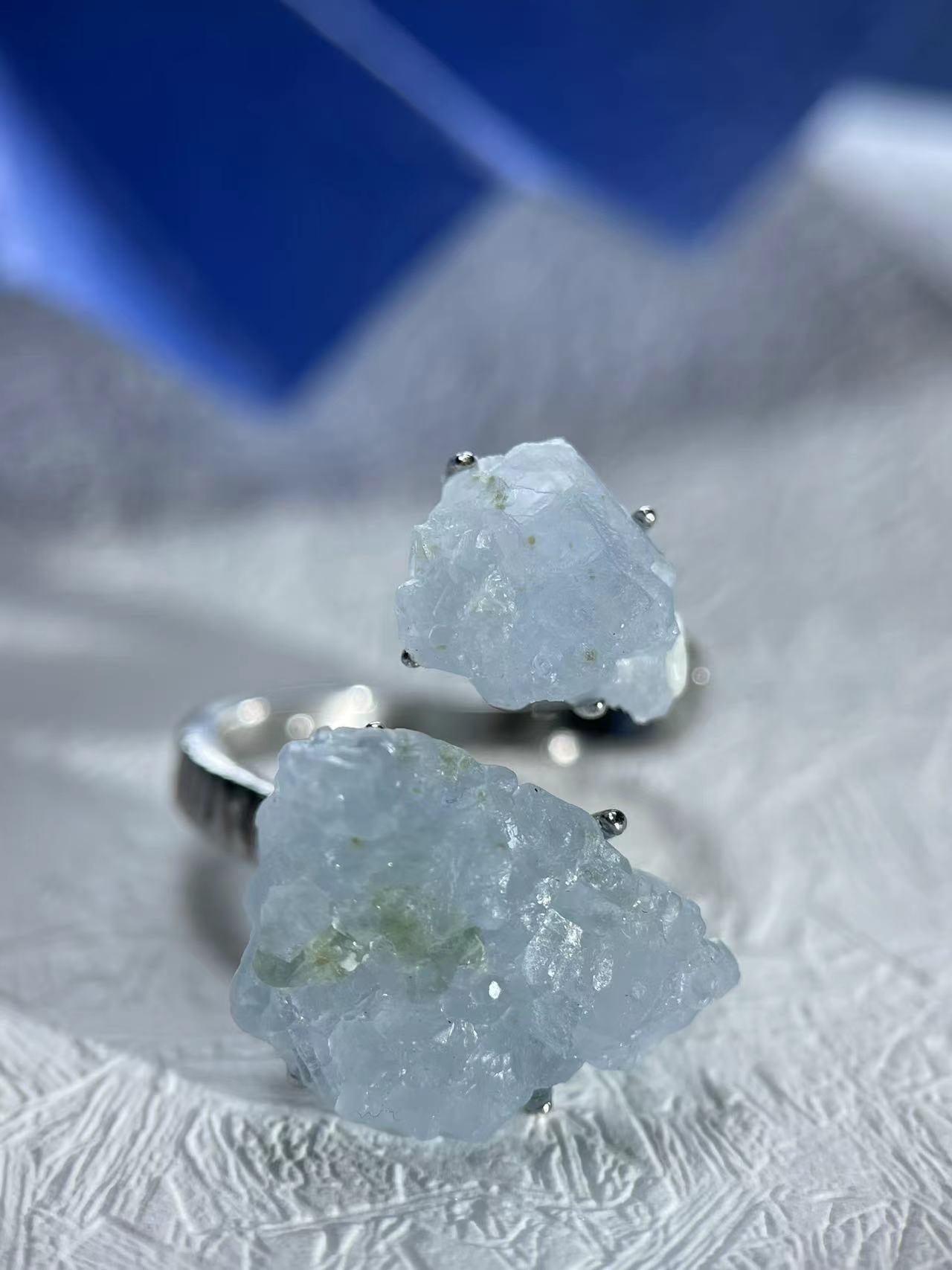 Double Blue Calcite ring
