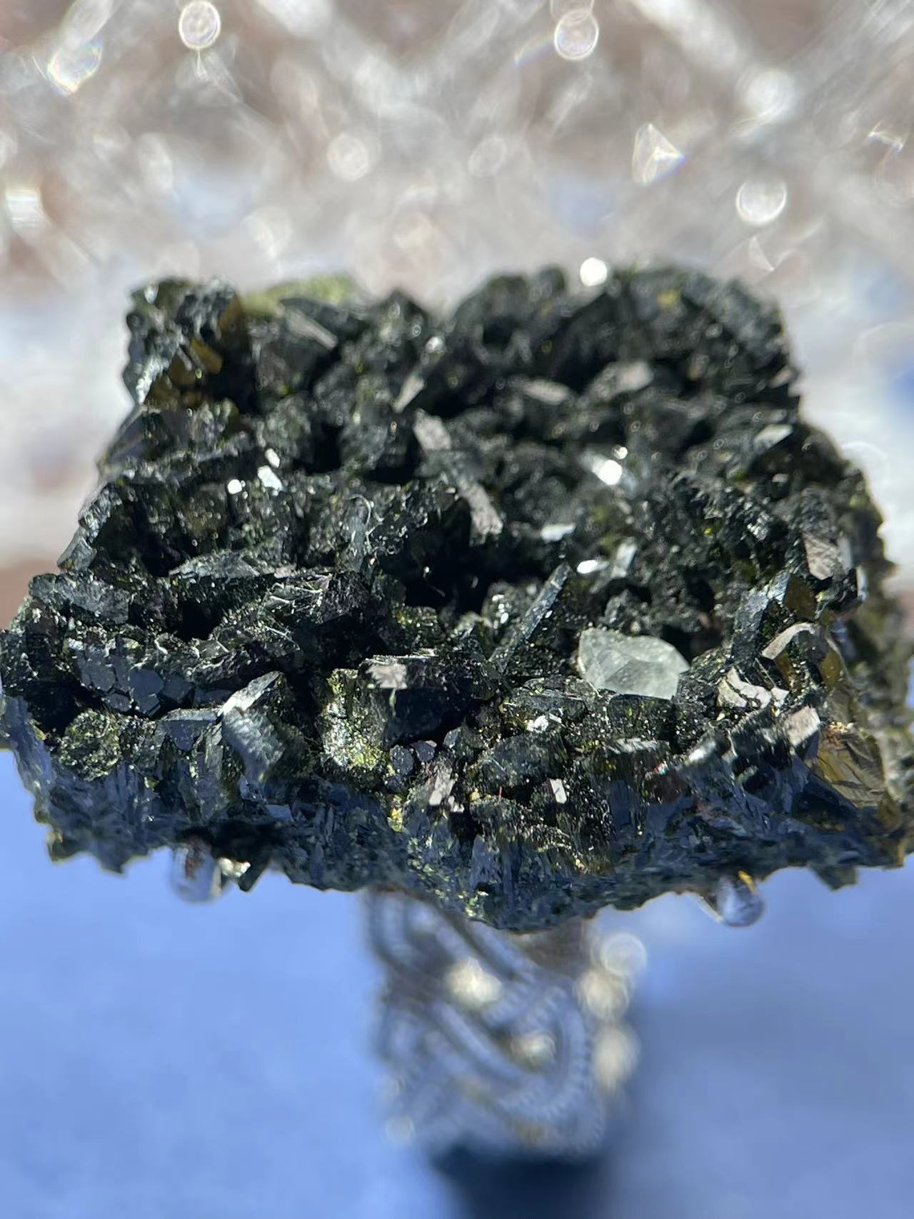 Verdelite Tourmaline with Epidote Ring