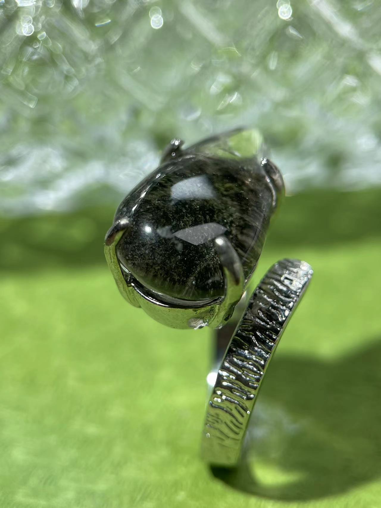 Green Phantom Quartz ring