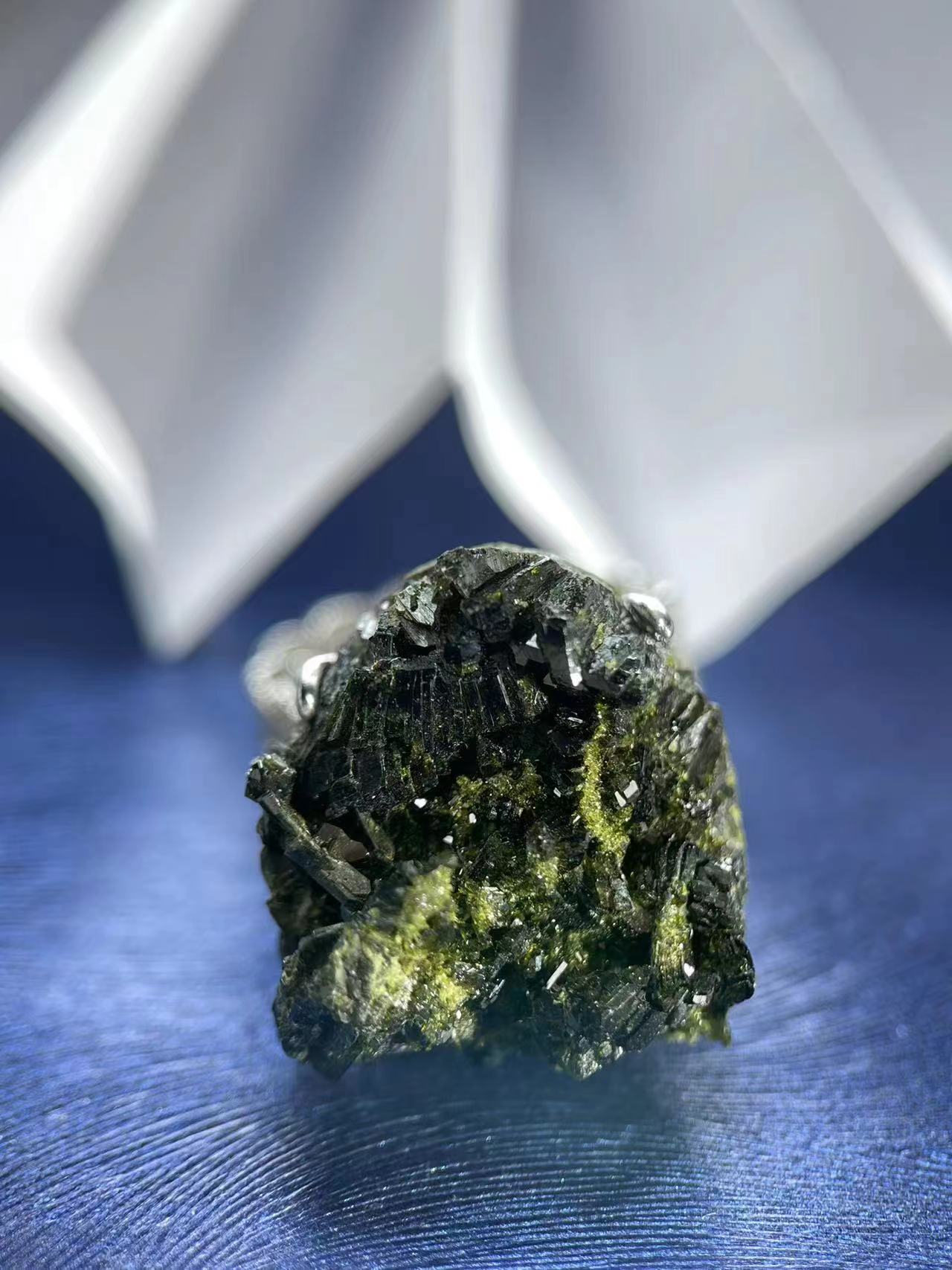 Verdelite Tourmaline with Epidote Ring