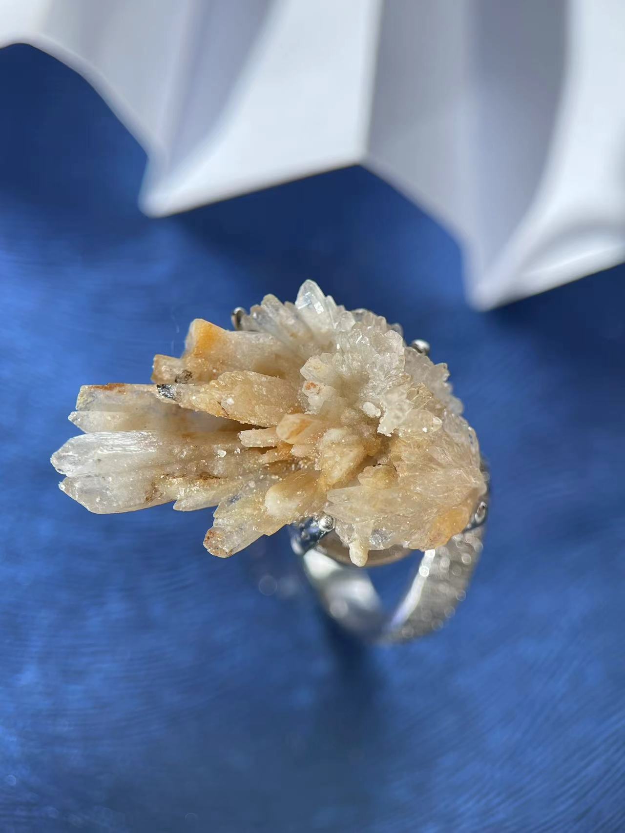 Raw Gypsum Flower Ring