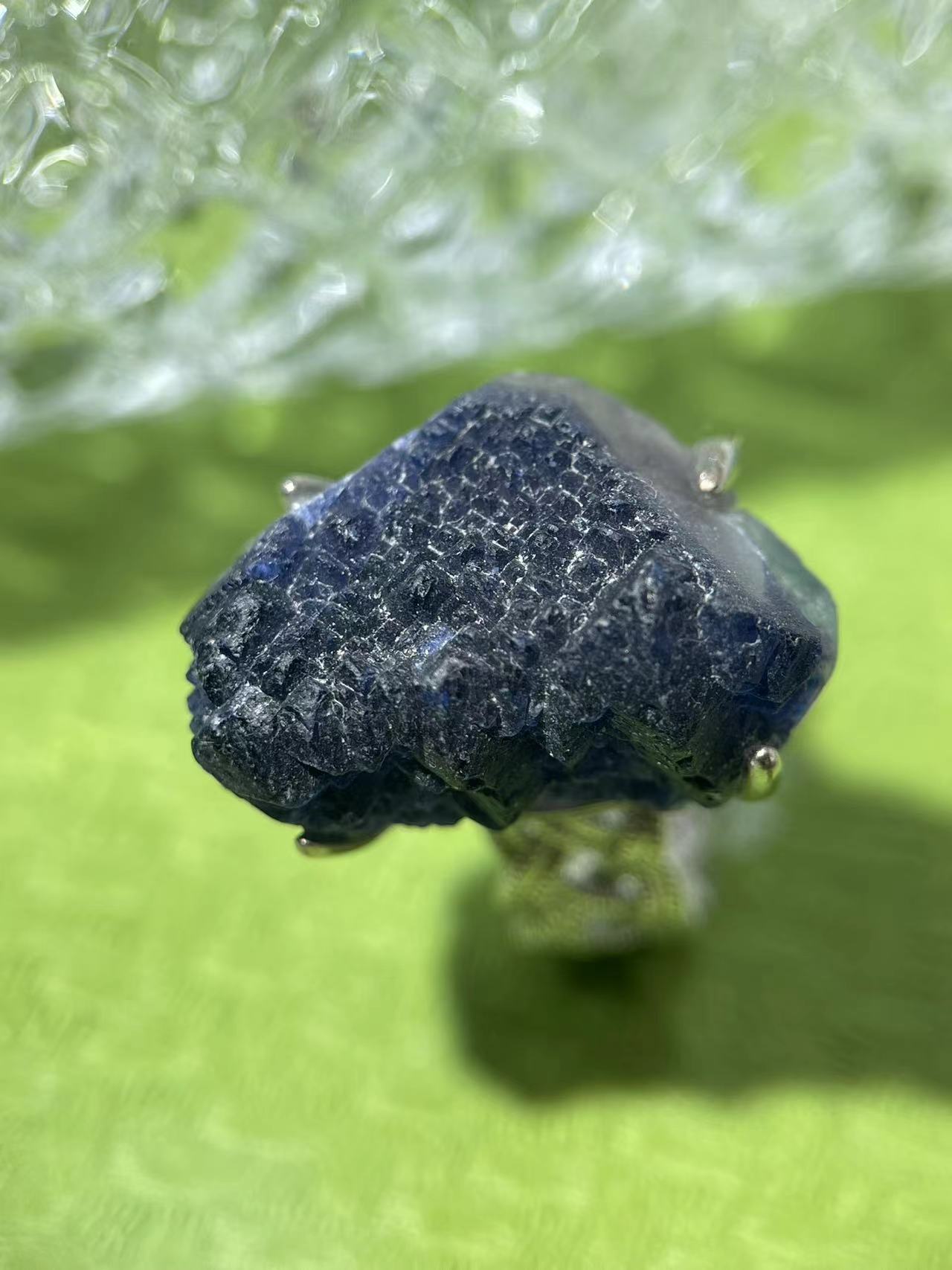 Raw Azurite Statement Ring