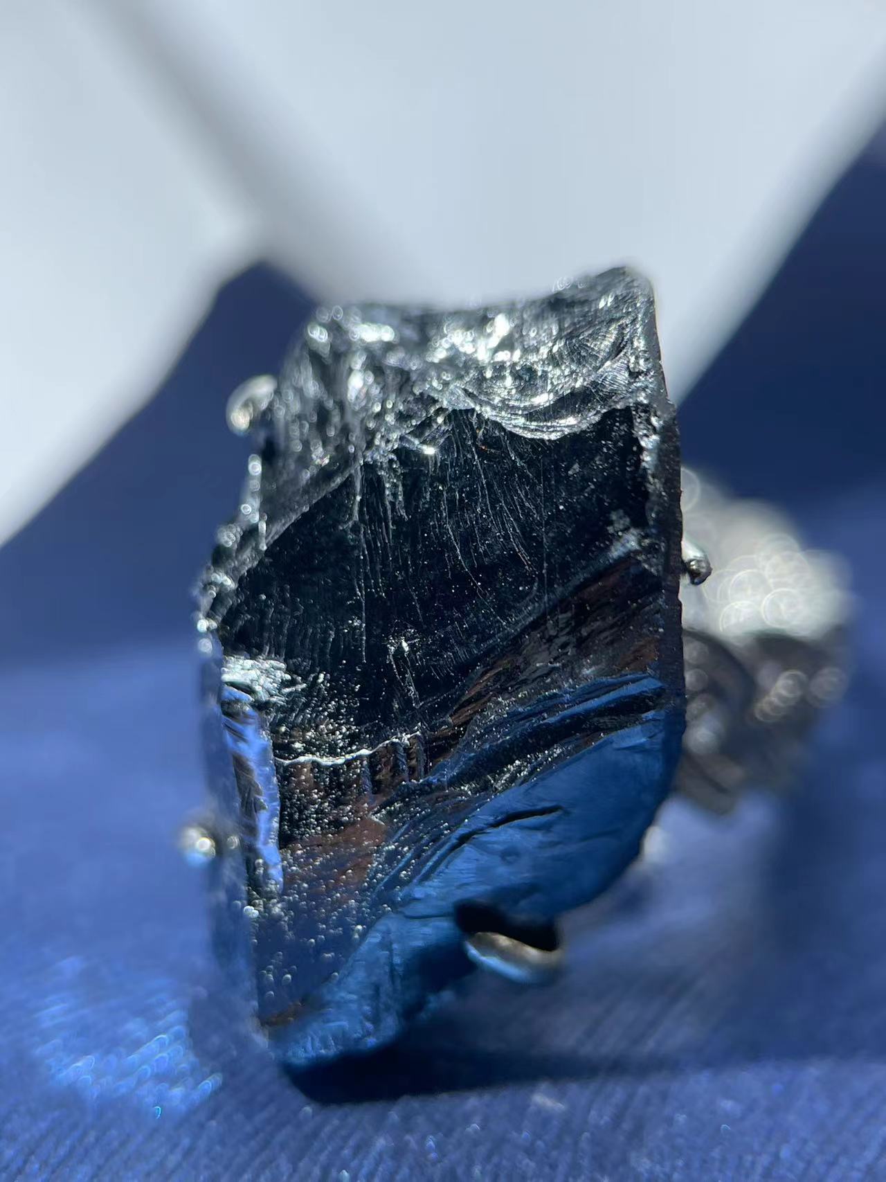 Terahertz Stone Raw Crystal Ring