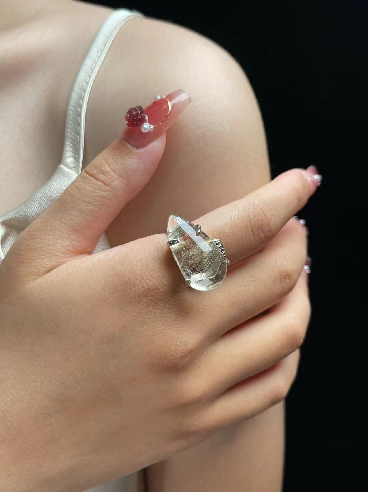 Golden Rutilated Quartz ring