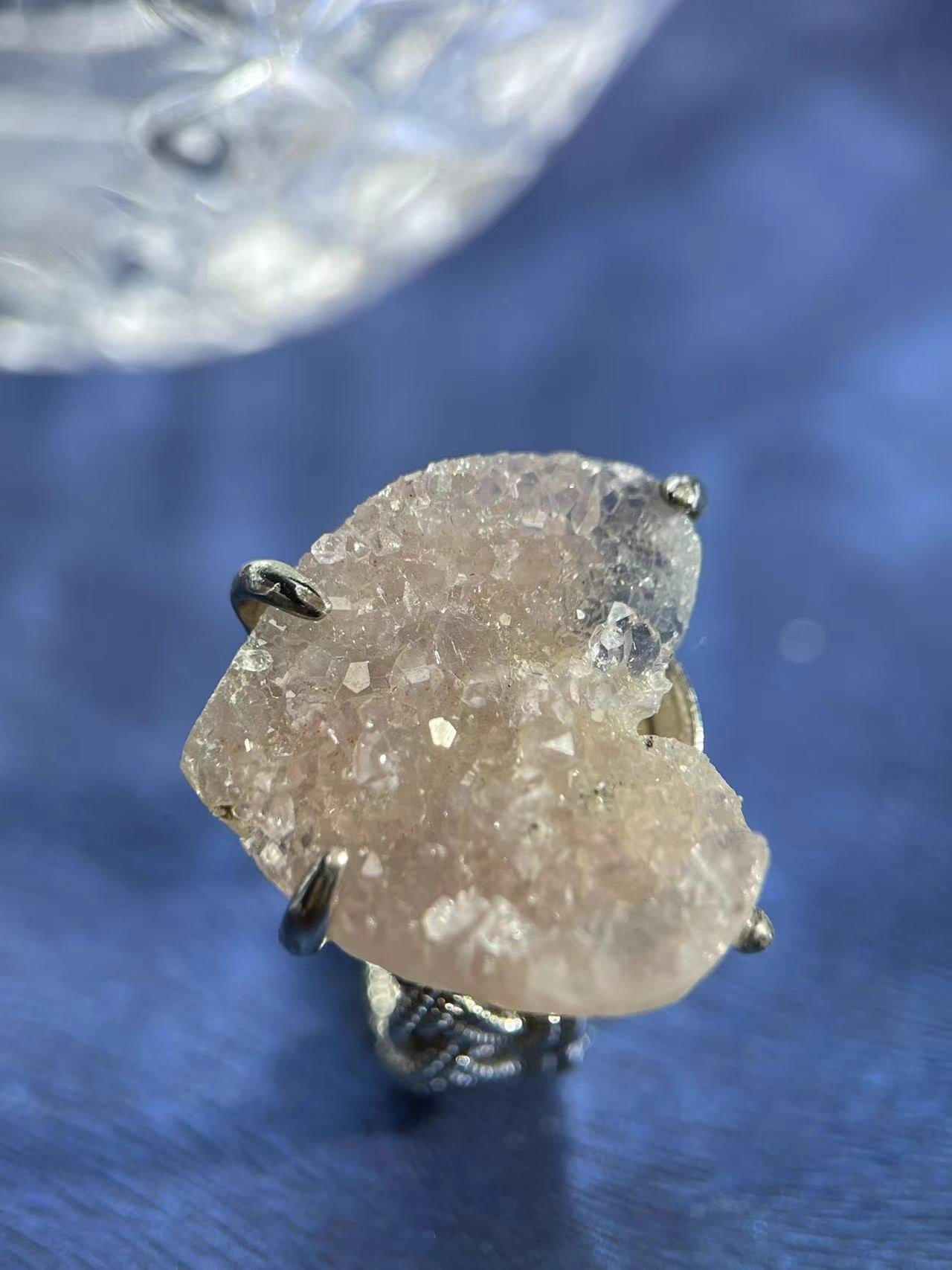 Heart-Shaped Sugar Quartz Ring