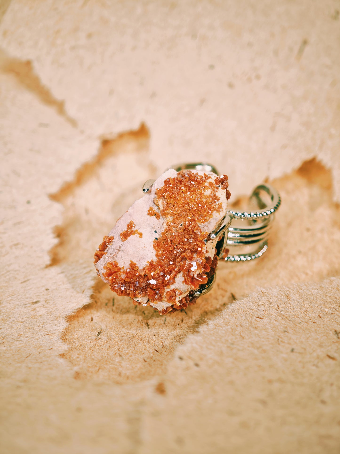 Ignite – Raw Vanadinite Crystal Ring