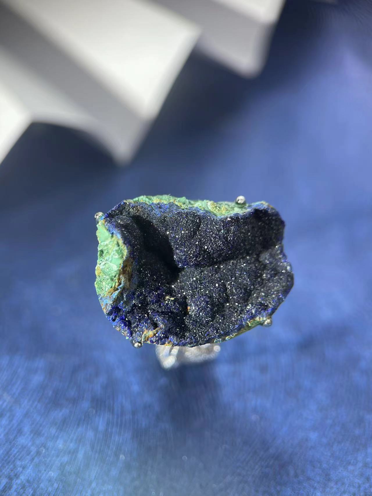 Raw Azurite Statement Ring