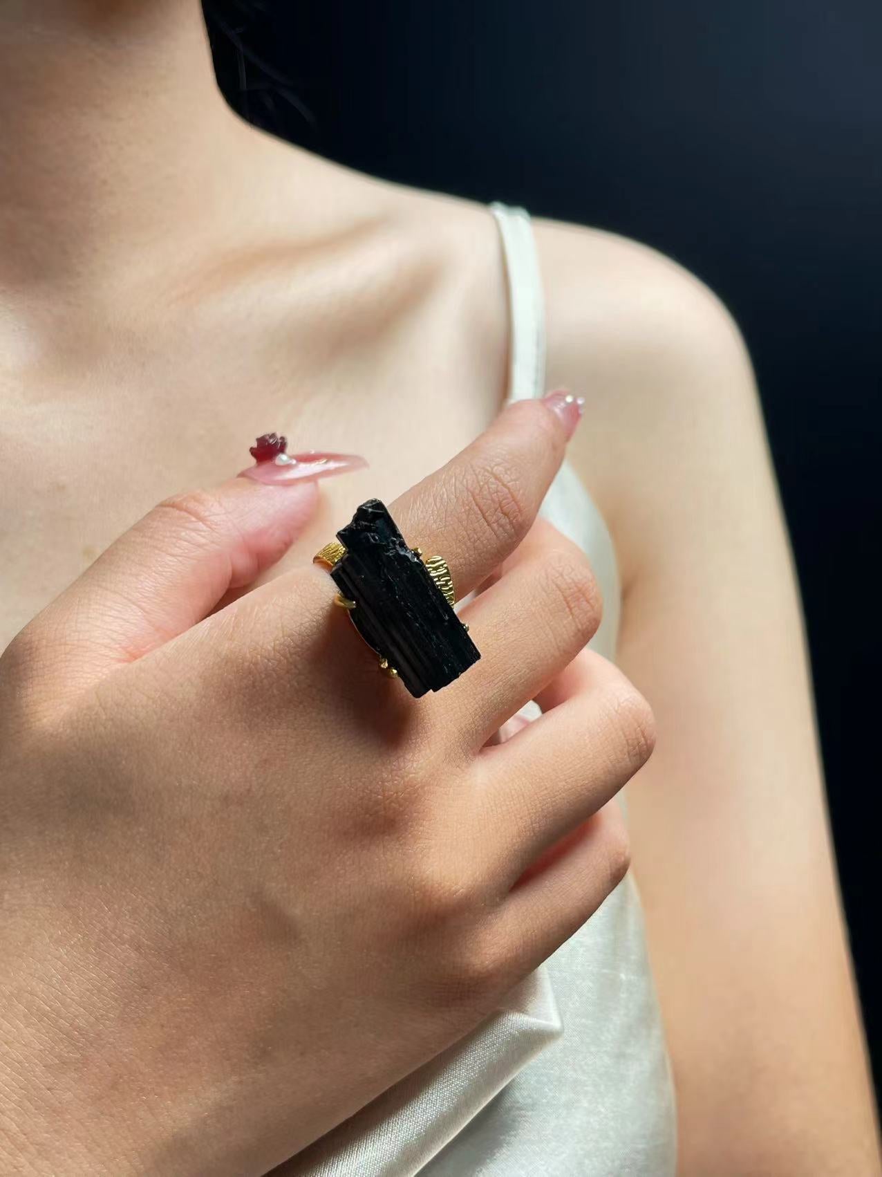 Black Tourmaline Ring
