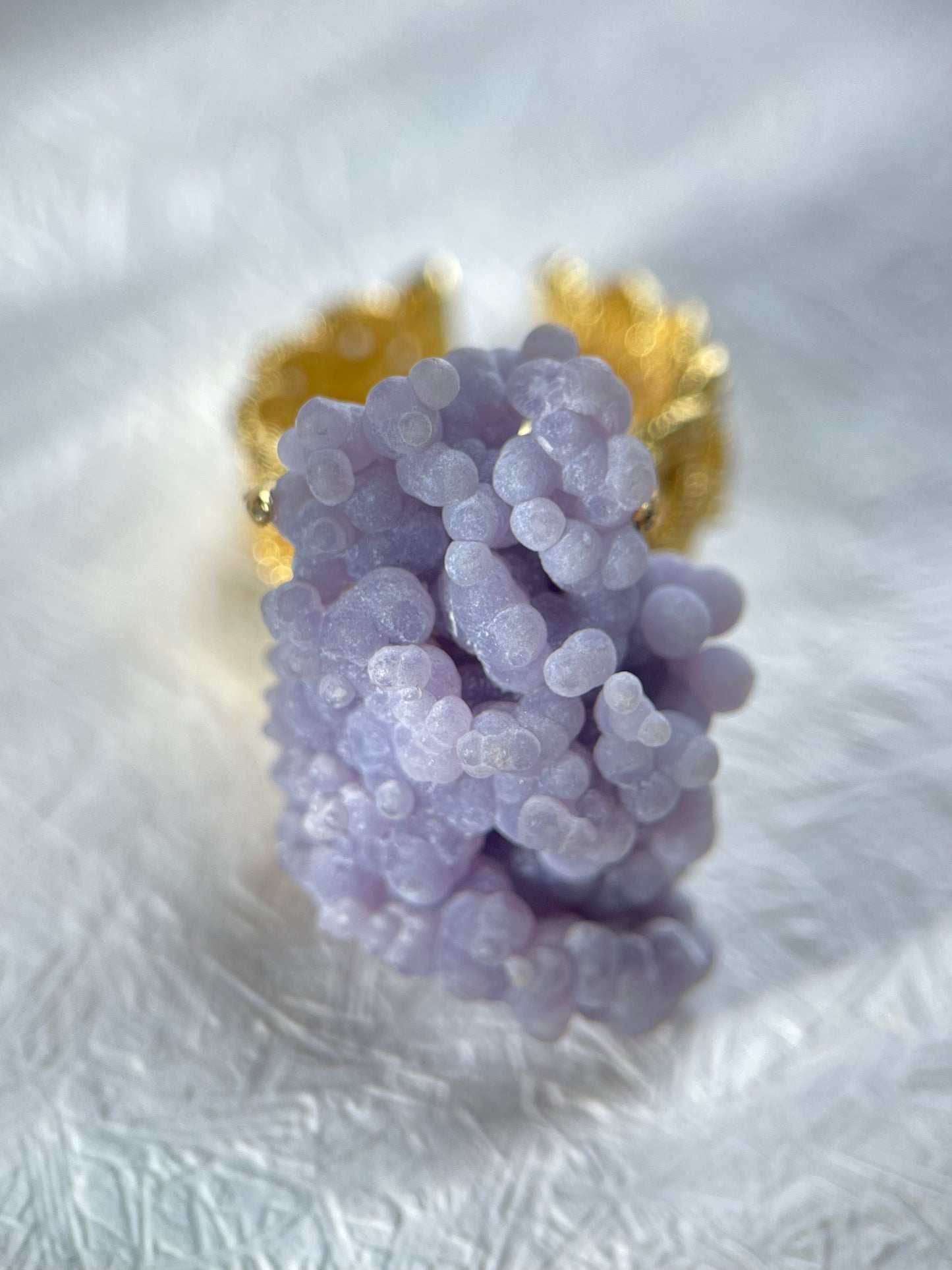 Grape Chalcedony Ring with Twist Band