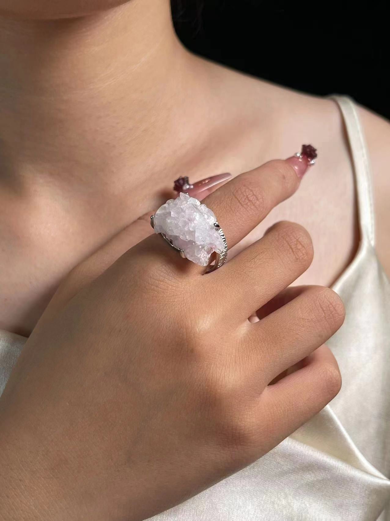 Raw Strawberry Quartz Ring