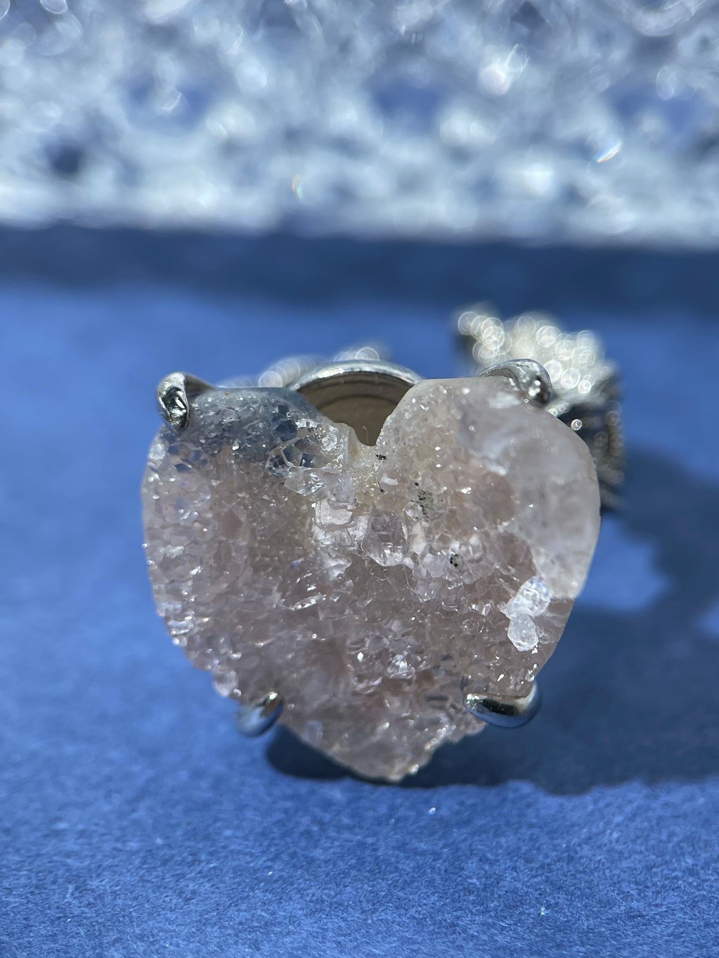 Heart-Shaped Sugar Quartz Ring
