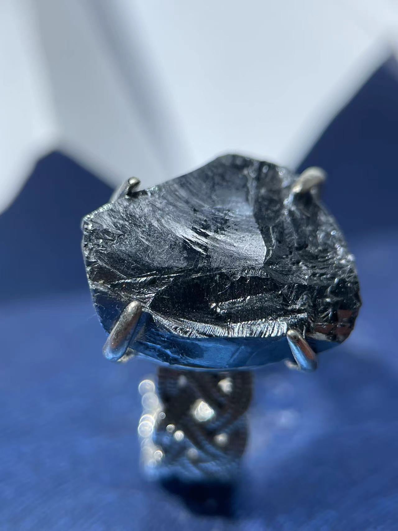 Terahertz Stone Raw Crystal Ring