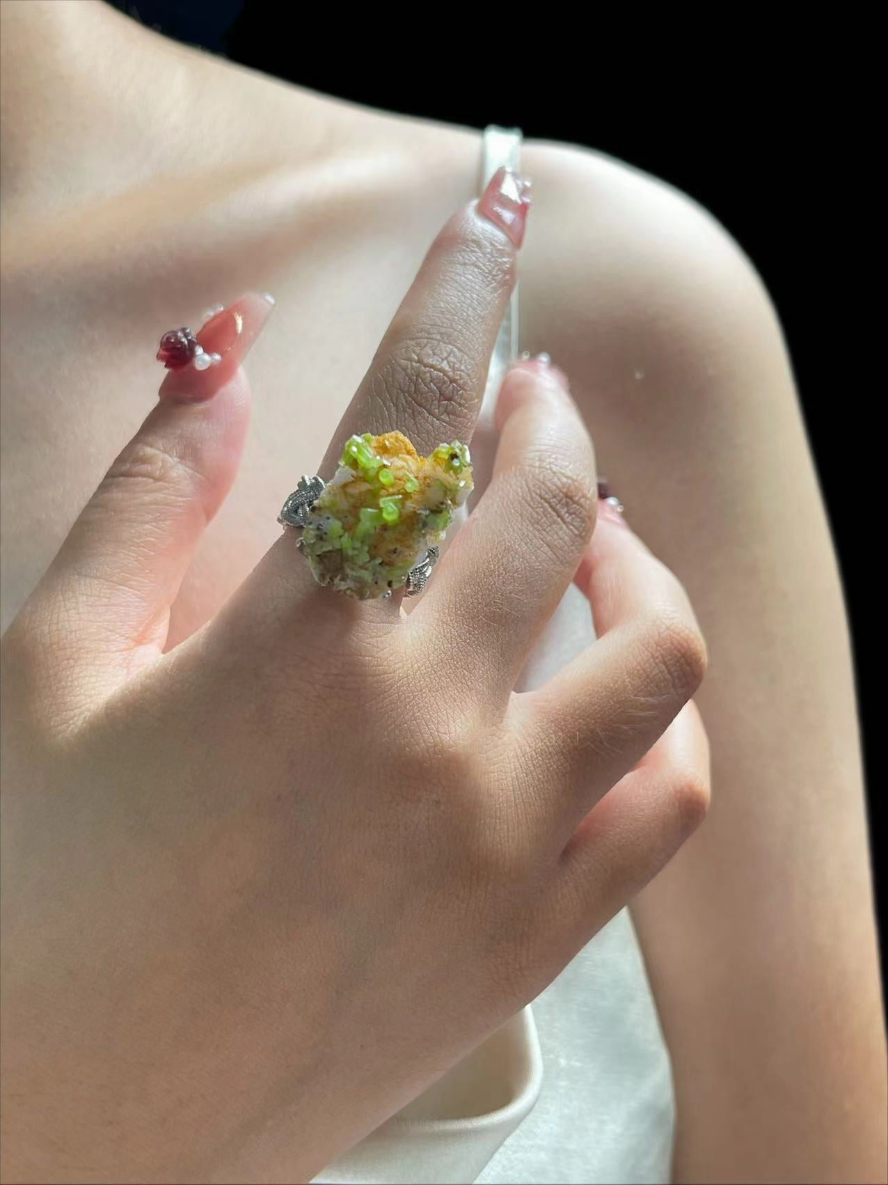 Wavellite ring