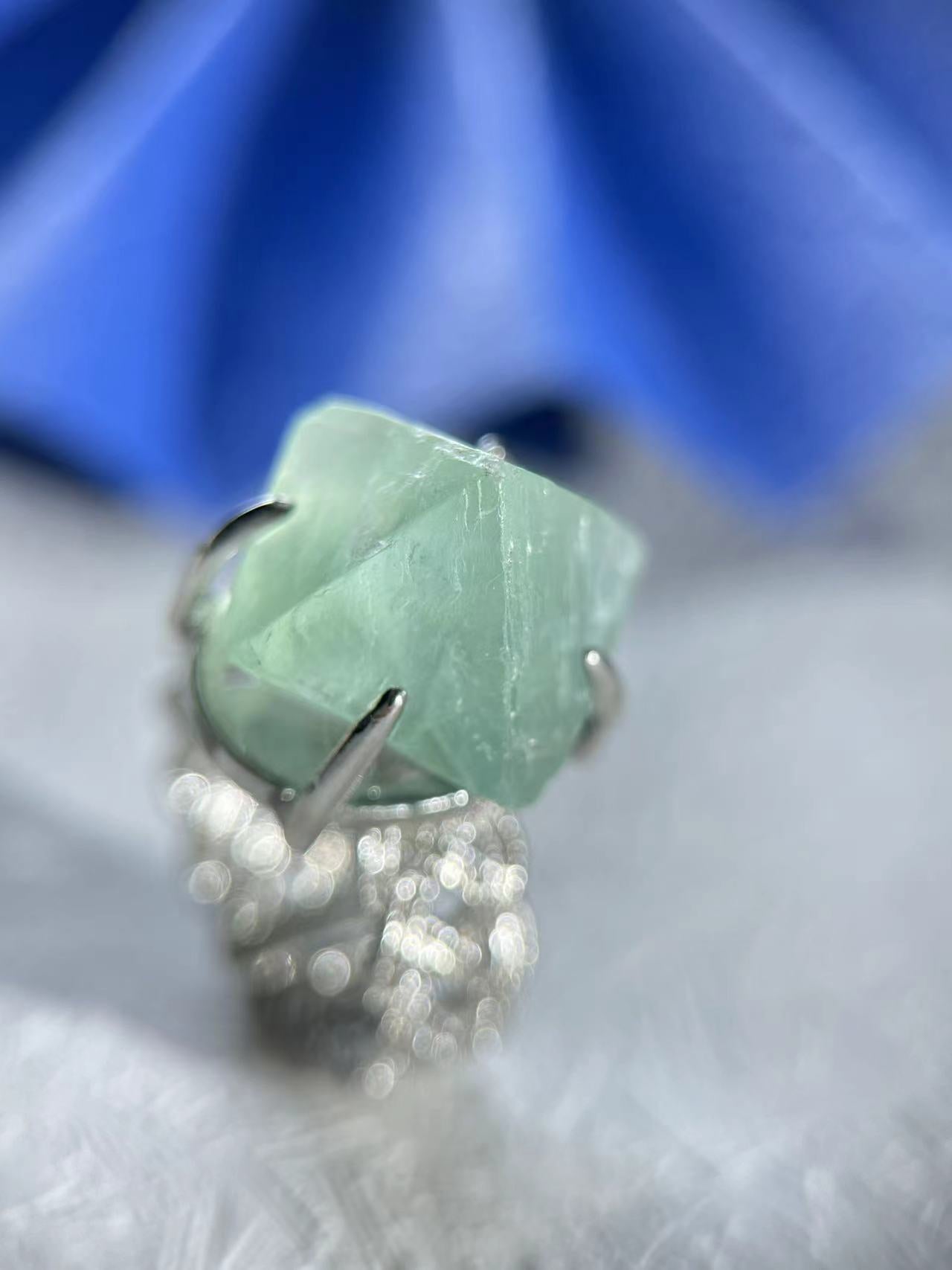Green Octahedral Fluorite Ring