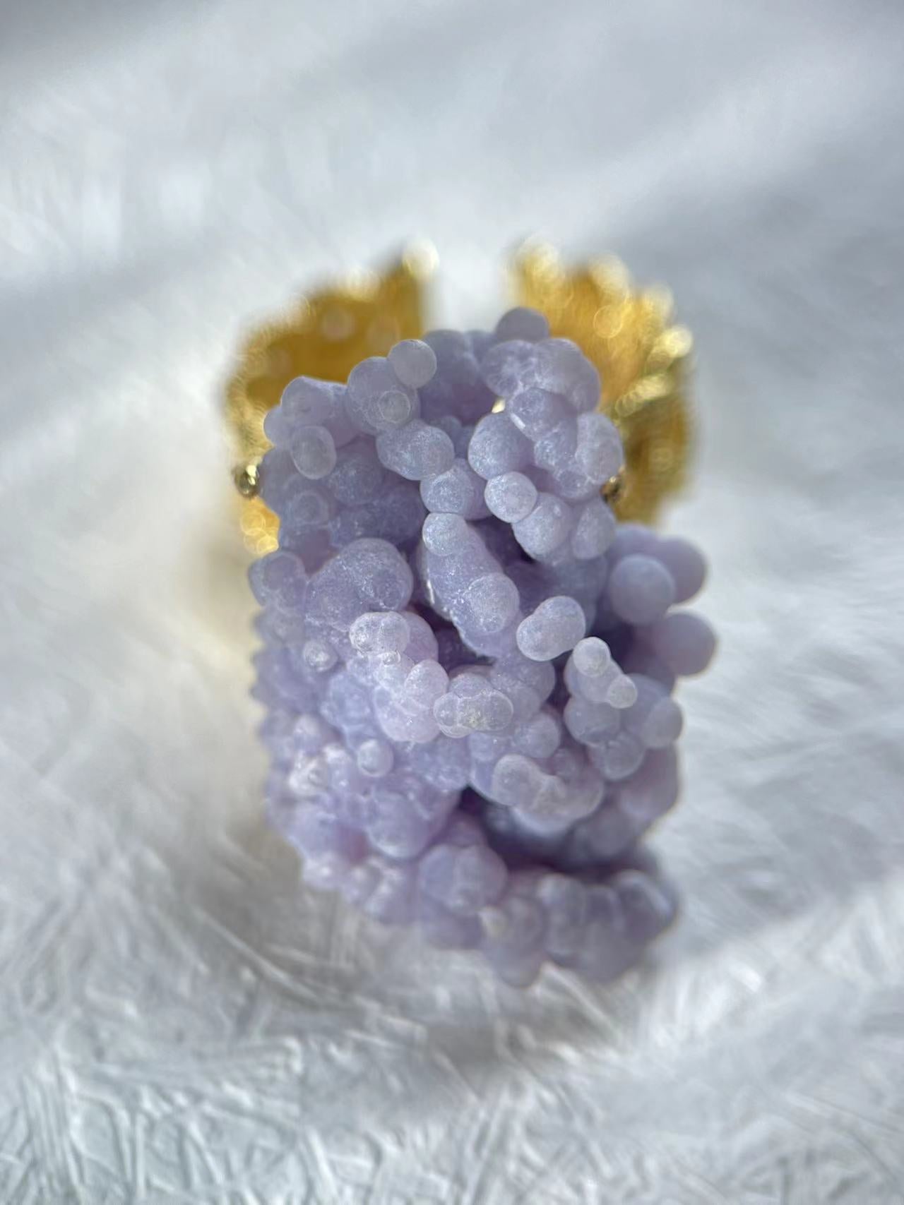 Grape Chalcedony Ring with Twist Band