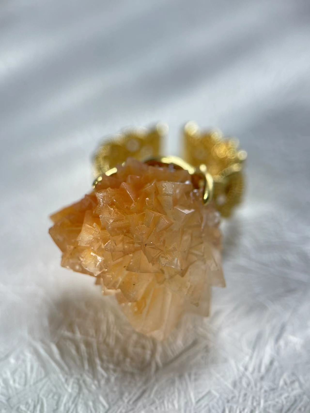 Yellow Calcite Cluster Ring