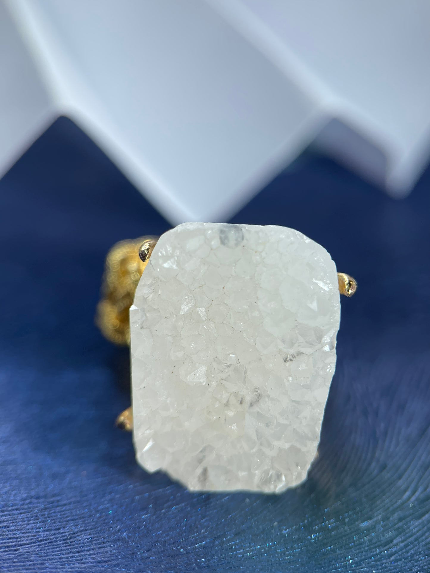White Fluorite (Raw) ring