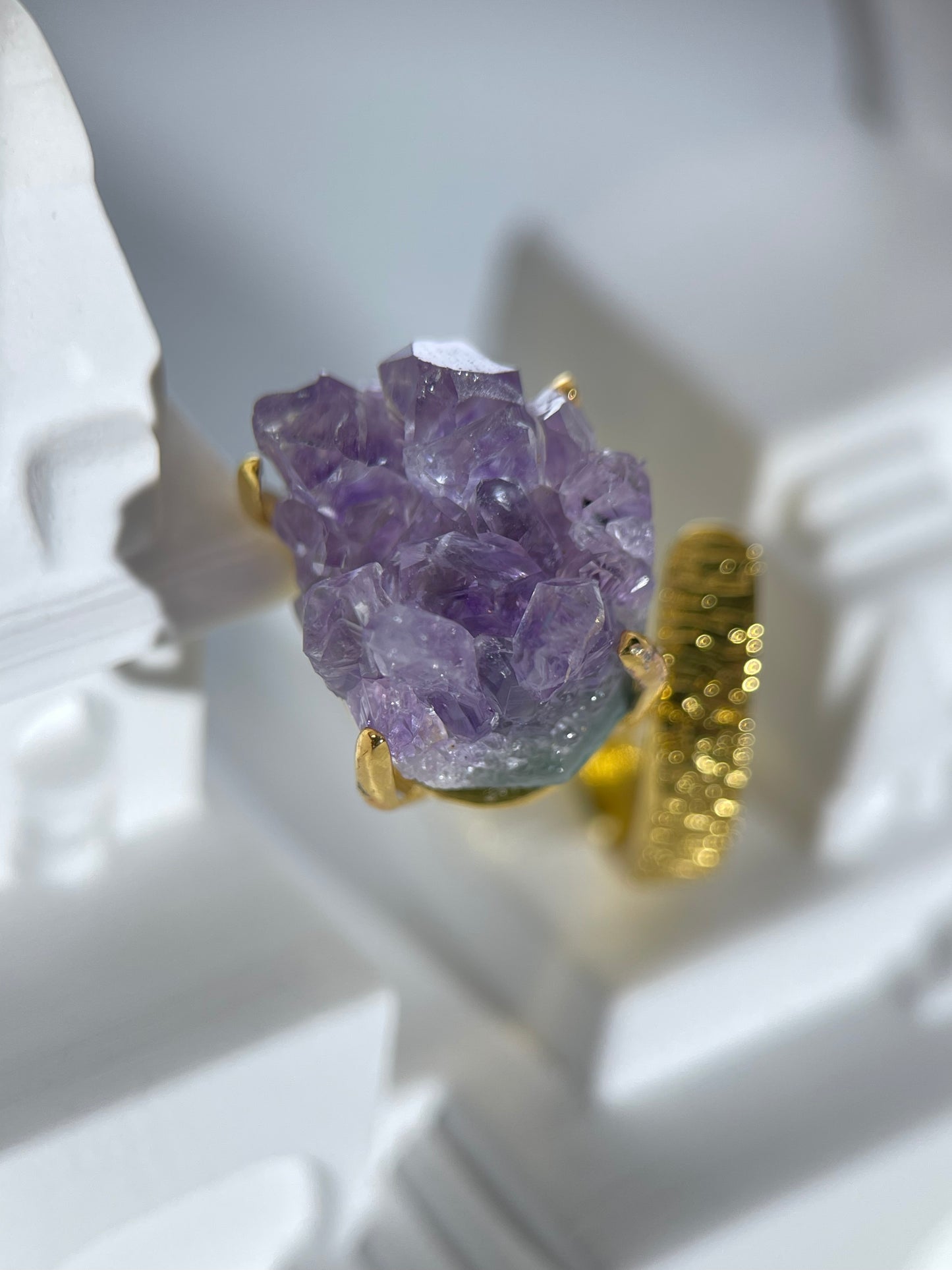 Amethyst Druzy Ring