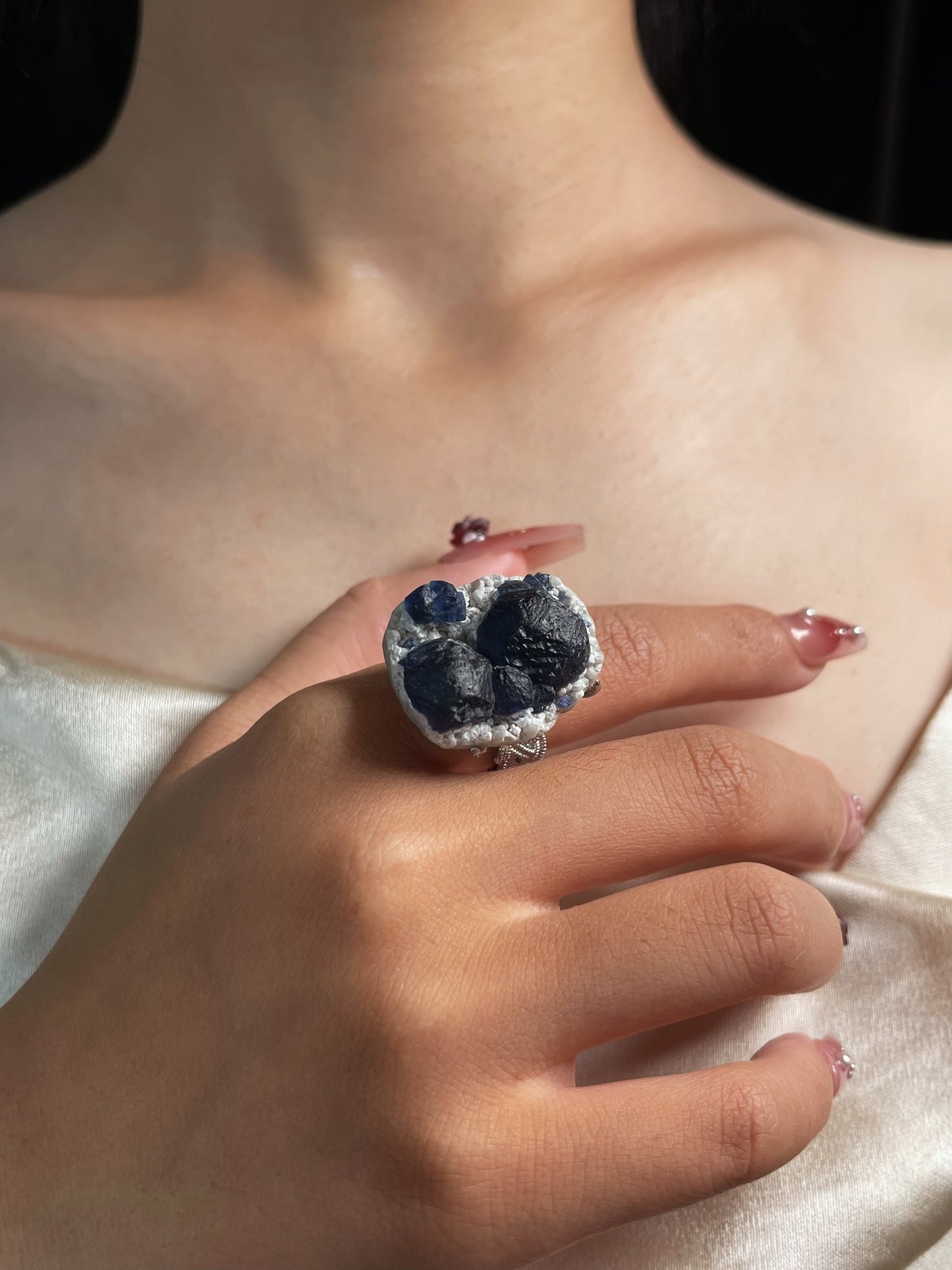 Blueberry Fluorite Ring
