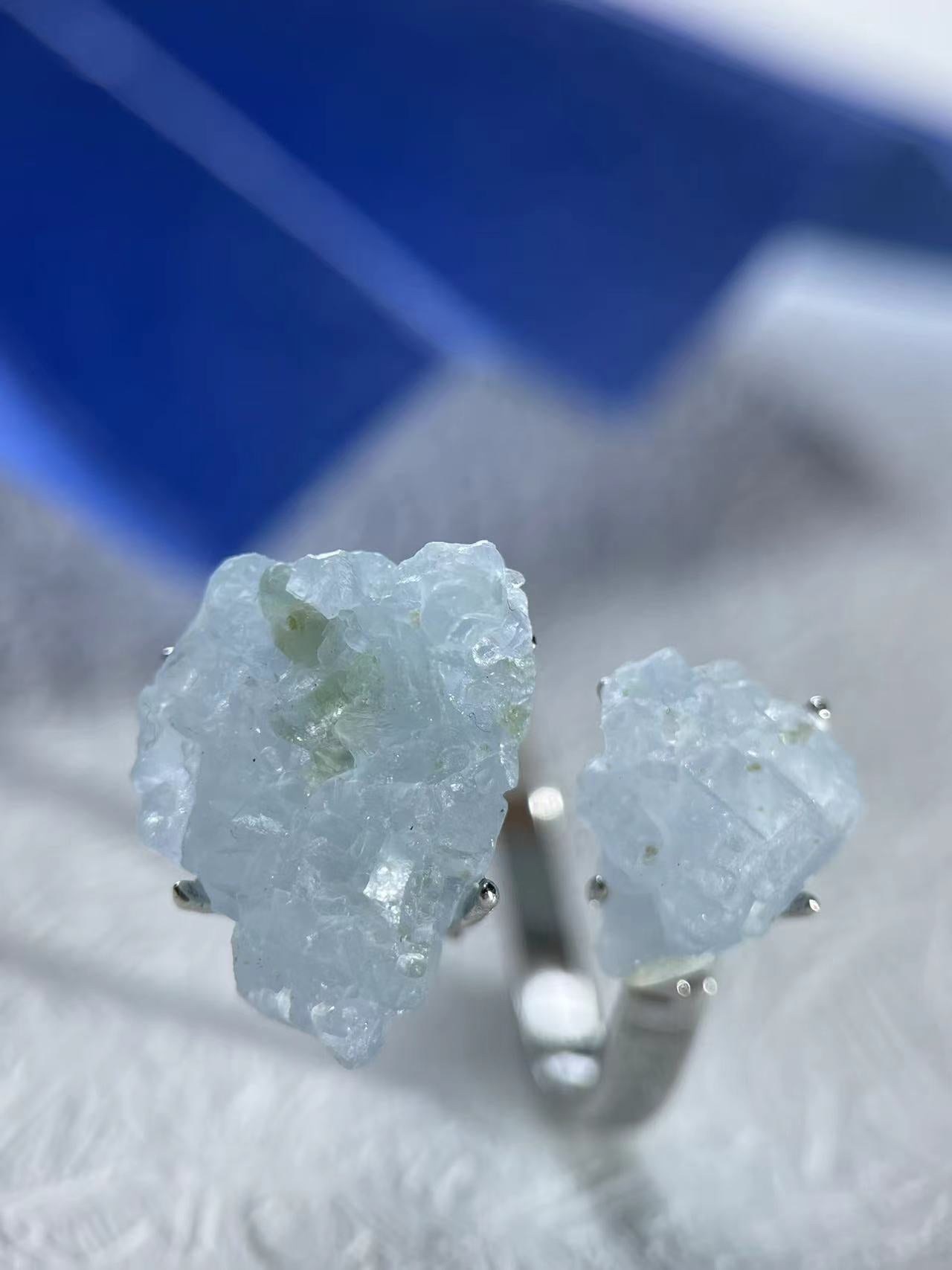 Double Blue Calcite ring