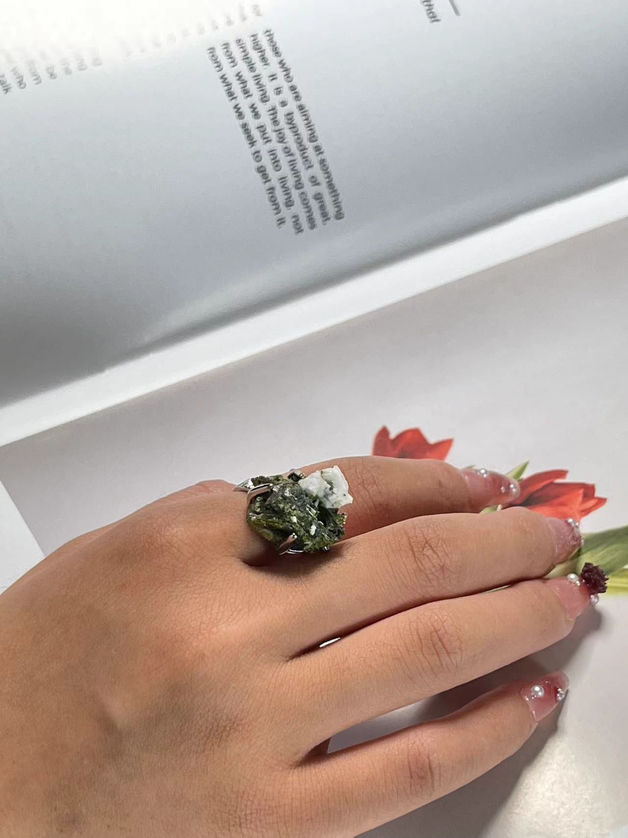 Epidote & Feldspar Ring