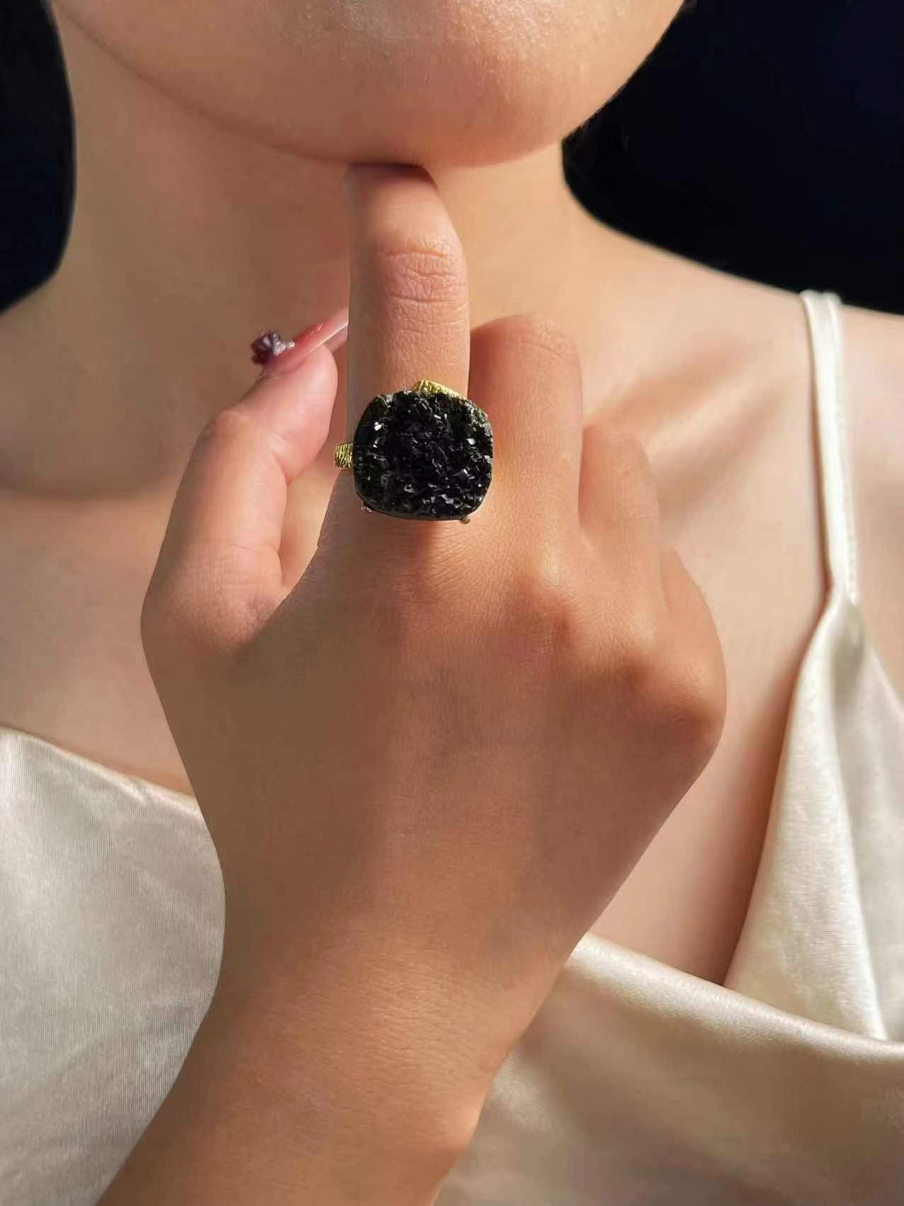 Epidote & Green Tourmaline Ring