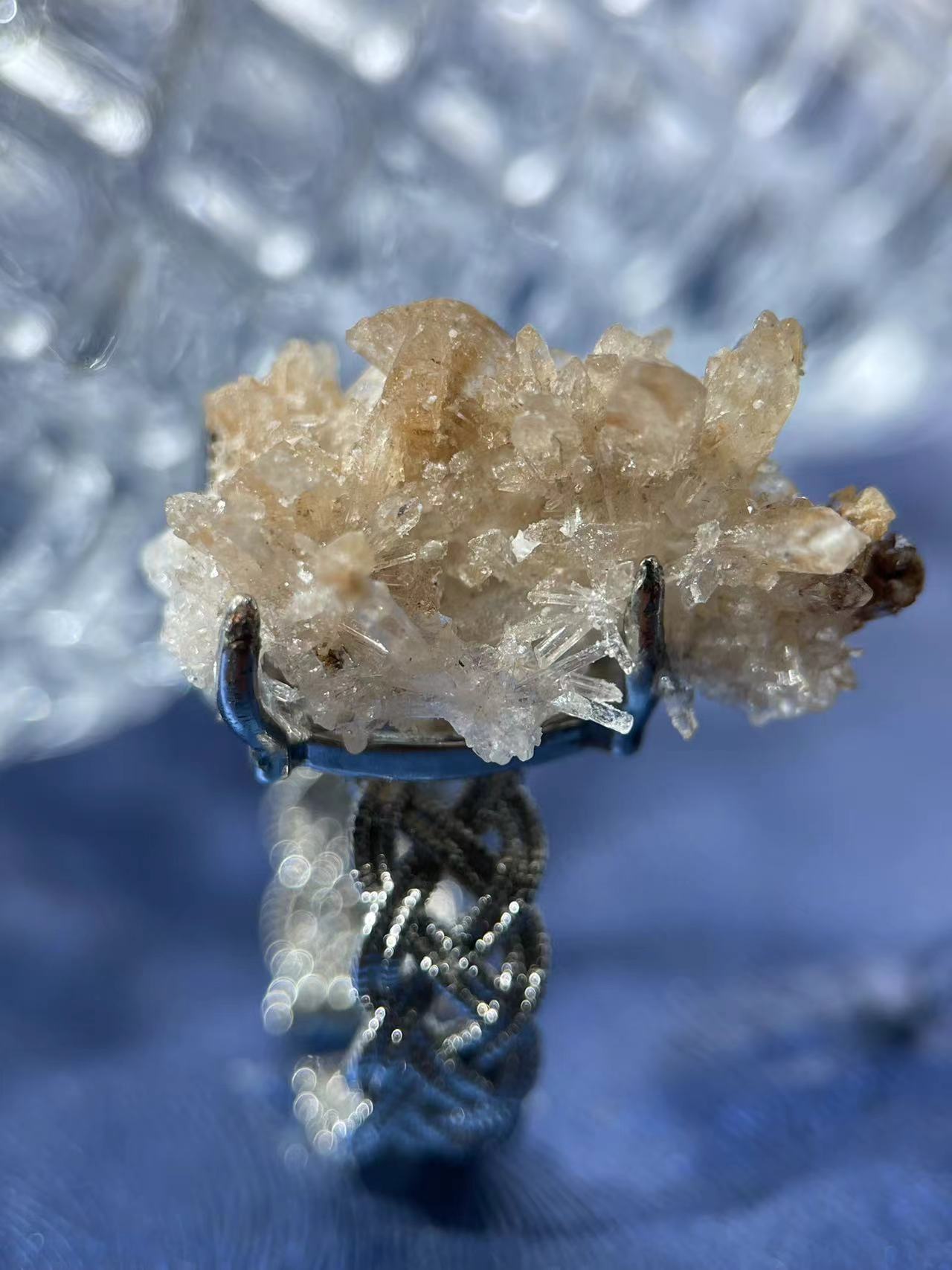 Raw Gypsum Flower Ring