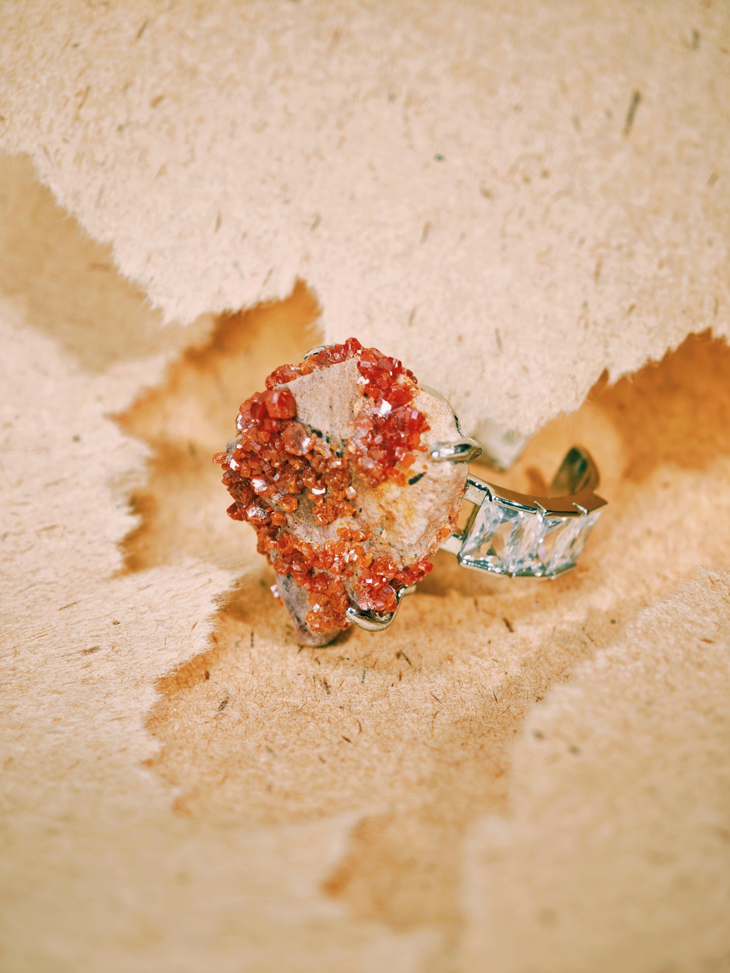 Ignite – Raw Vanadinite Crystal Ring
