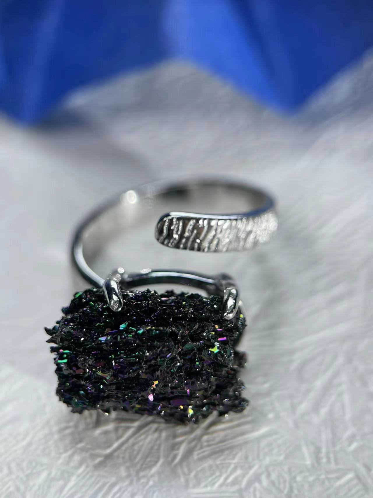 Peacock Ore (Single Crystal) ring