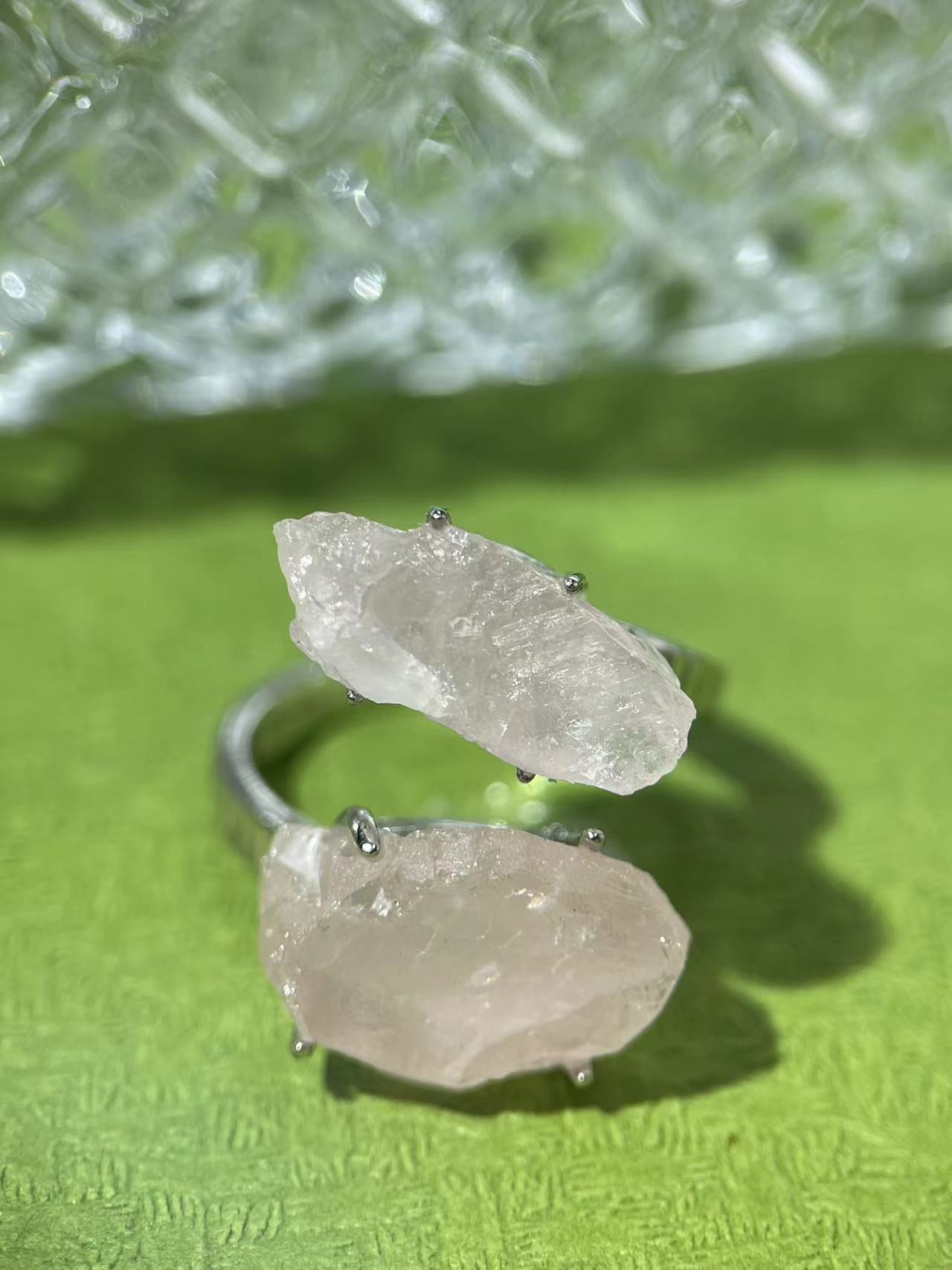 Double Rose Quartz Ring