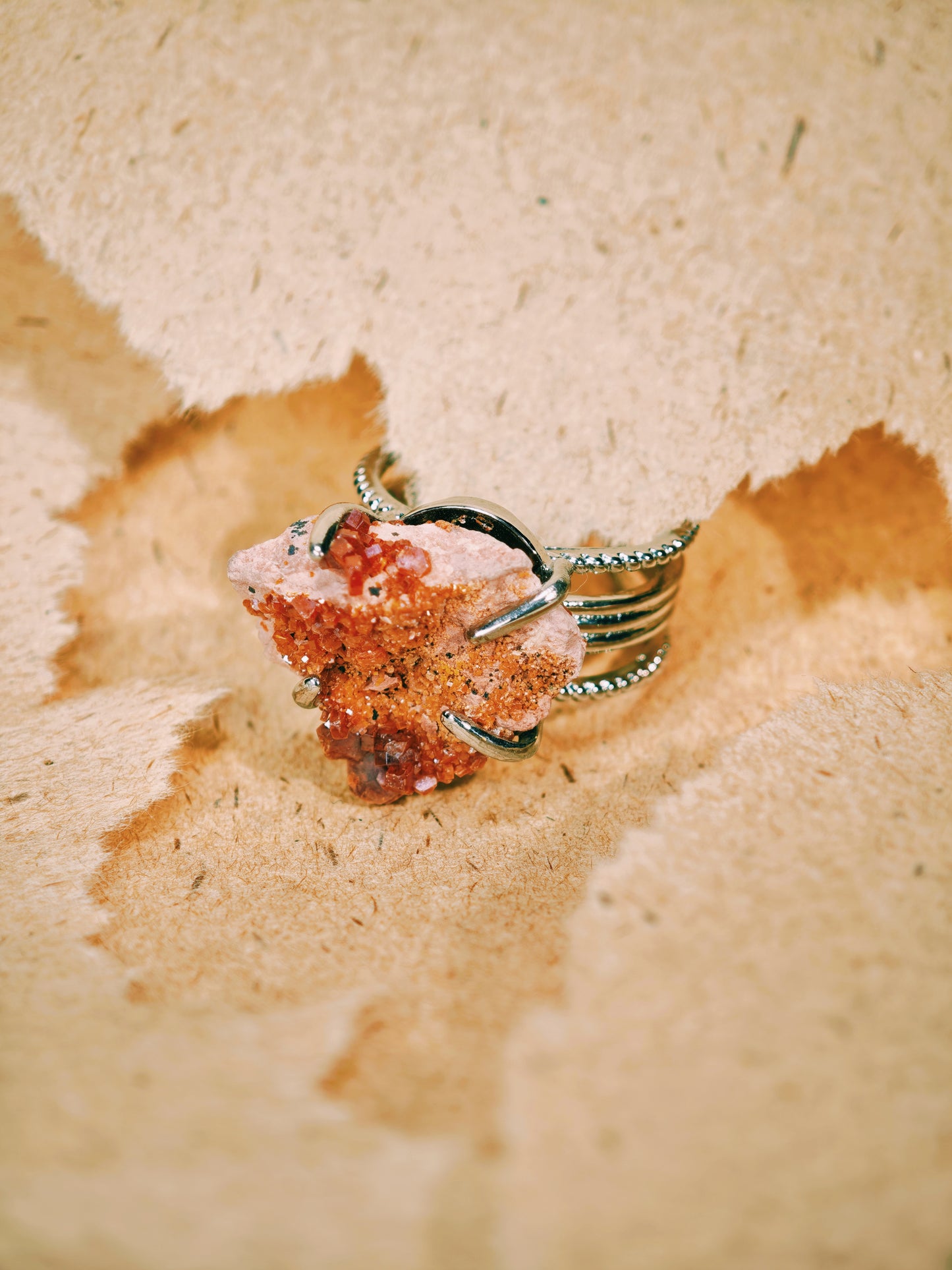 Ignite – Raw Vanadinite Crystal Ring