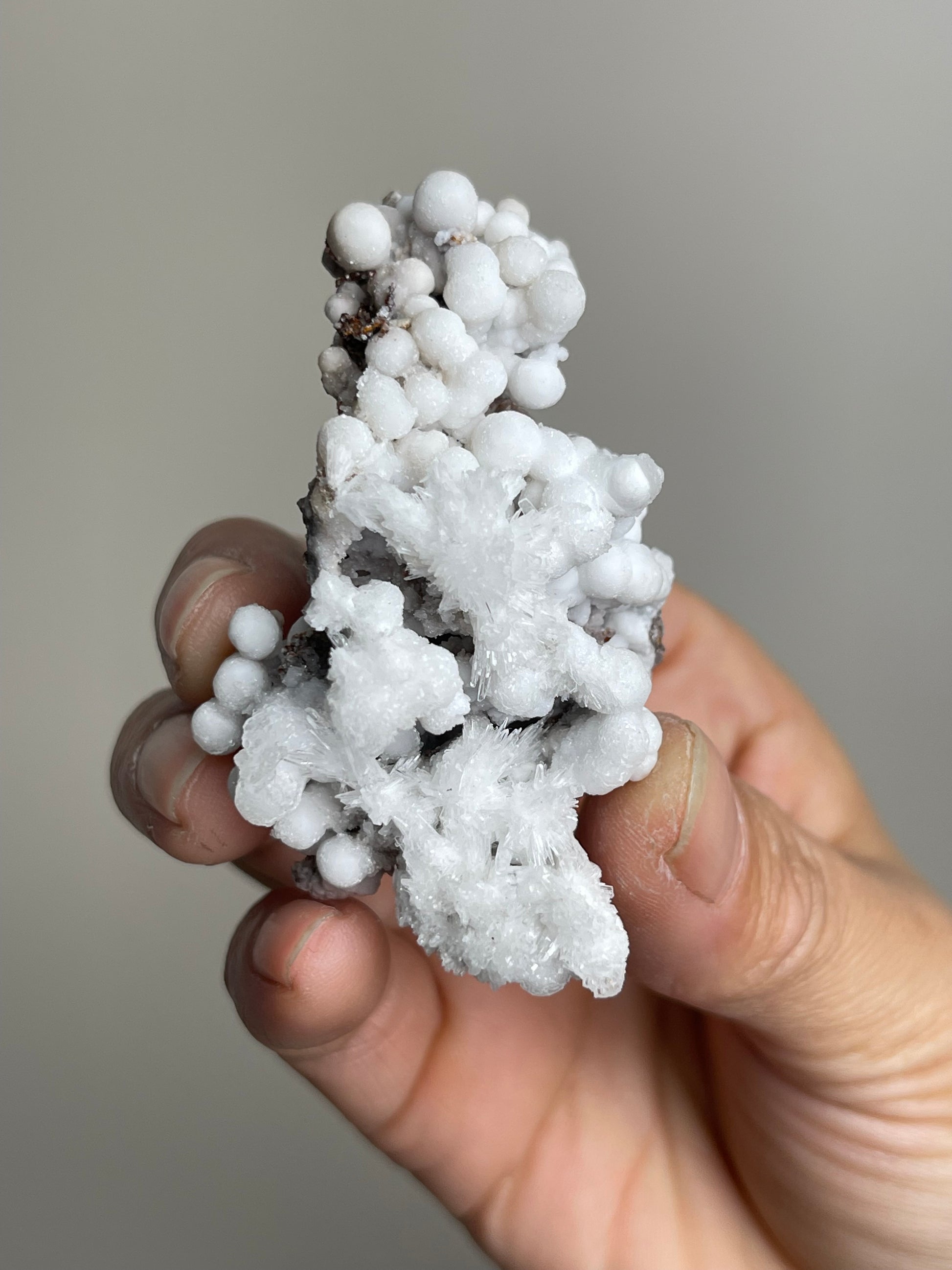 Botryoidal Calcite with Radiating Aragonite on Matrix | Mineral Specimen