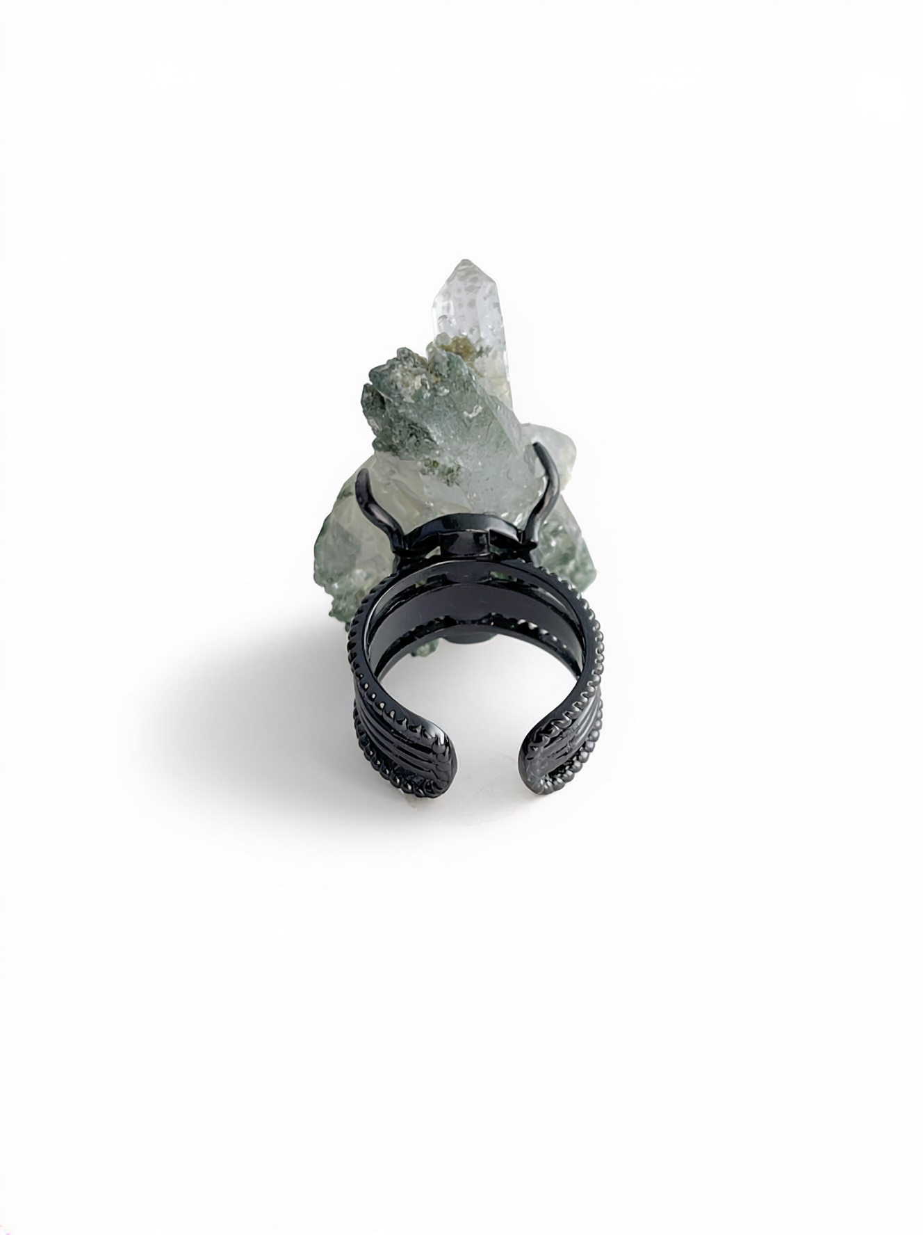 Himalayan Chlorite Quartz Crystal Cluster Ring
