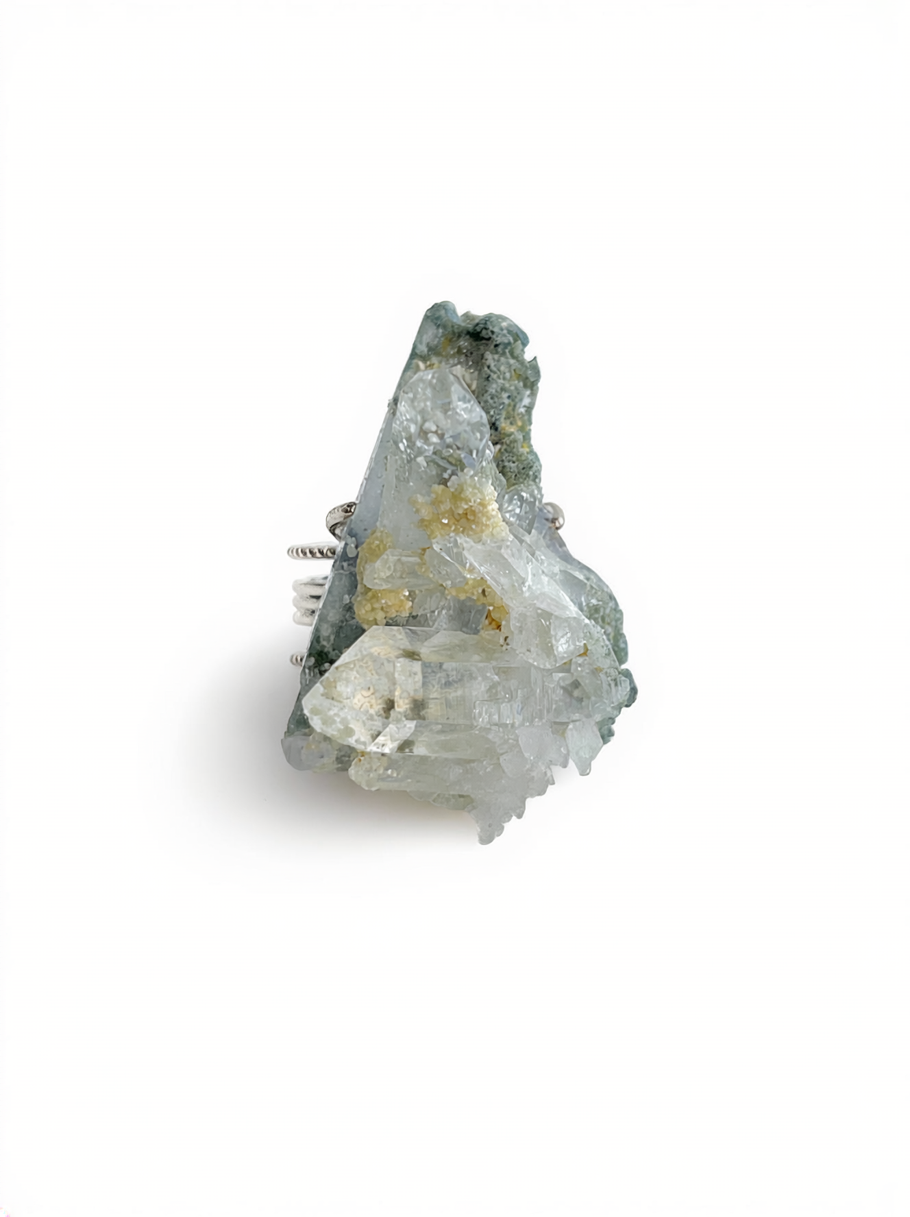 Himalayan Chlorite Quartz Crystal Cluster Ring