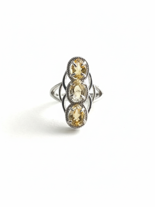 Citrine Pear Cut Ring