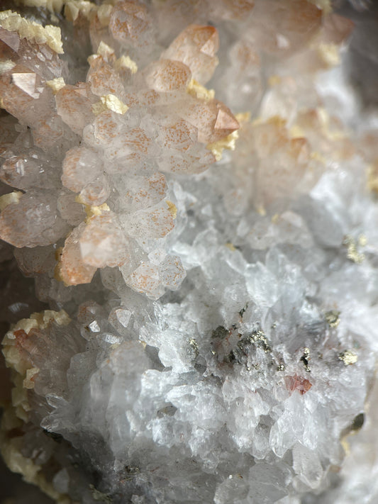 Hematoid Quartz with Dolomite and Chalcopyrite from China | Mineral Specimen