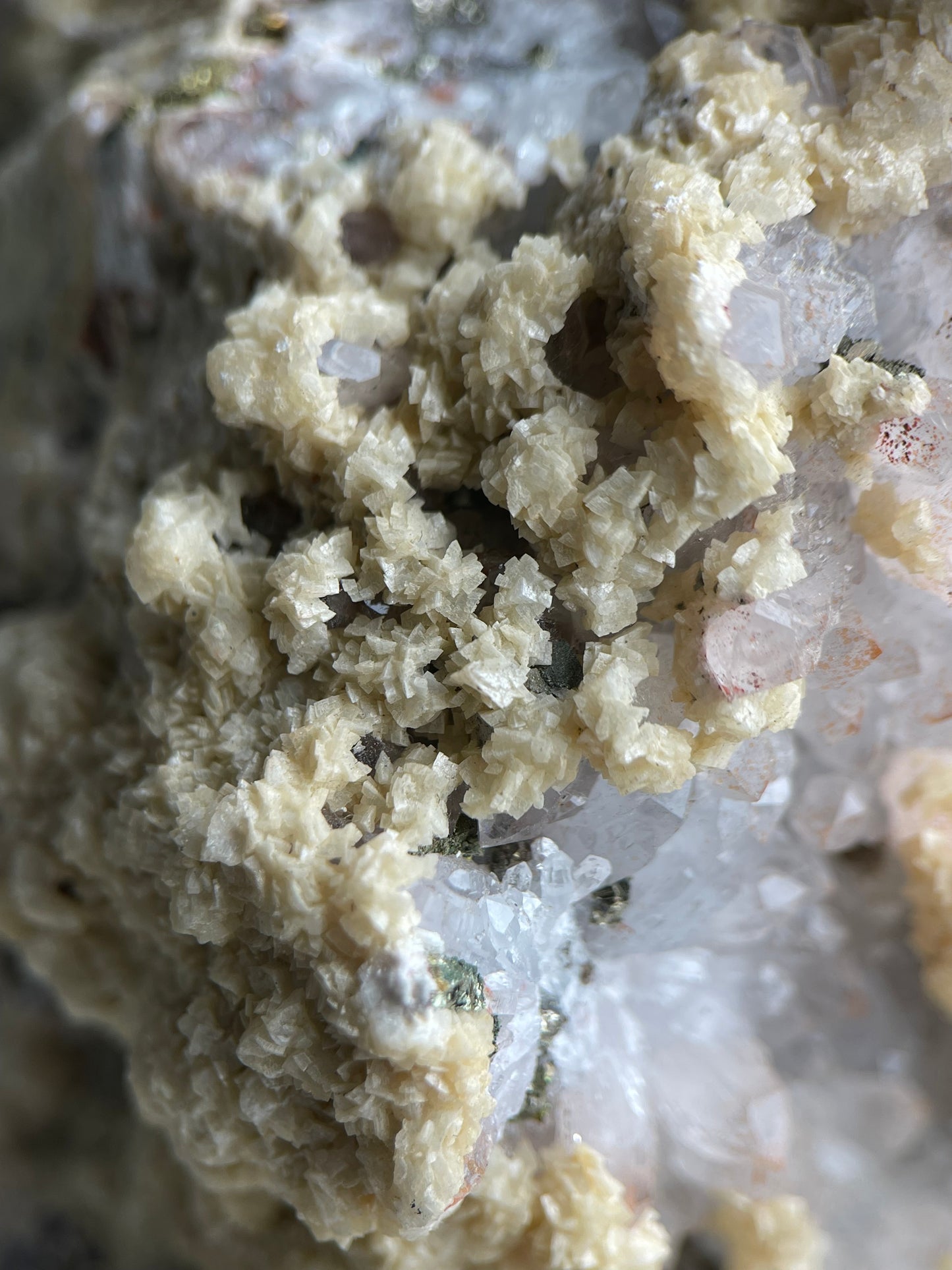 Hematoid Quartz with Dolomite and Chalcopyrite from China | Mineral Specimen
