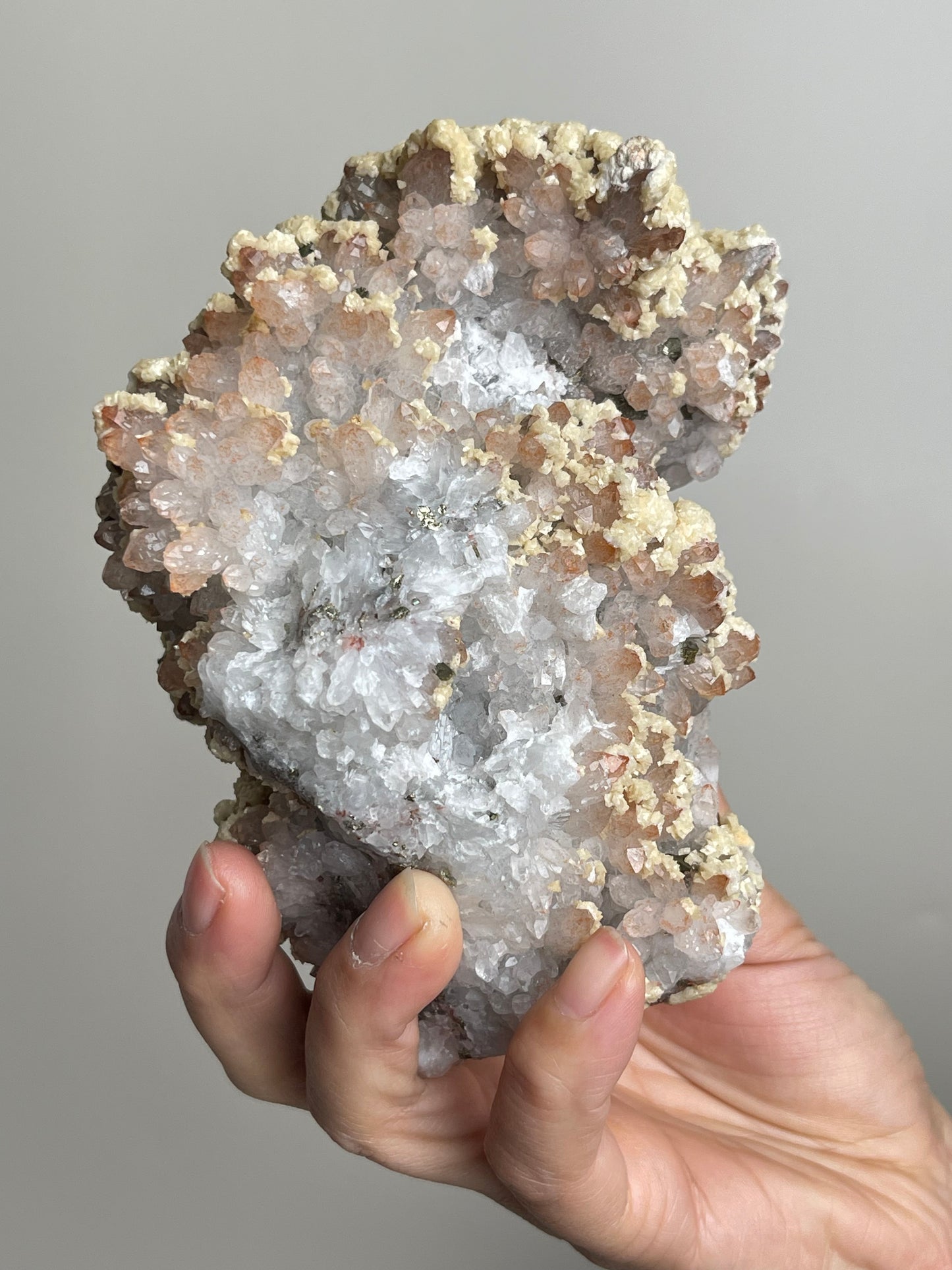 Hematoid Quartz with Dolomite and Chalcopyrite from China | Mineral Specimen