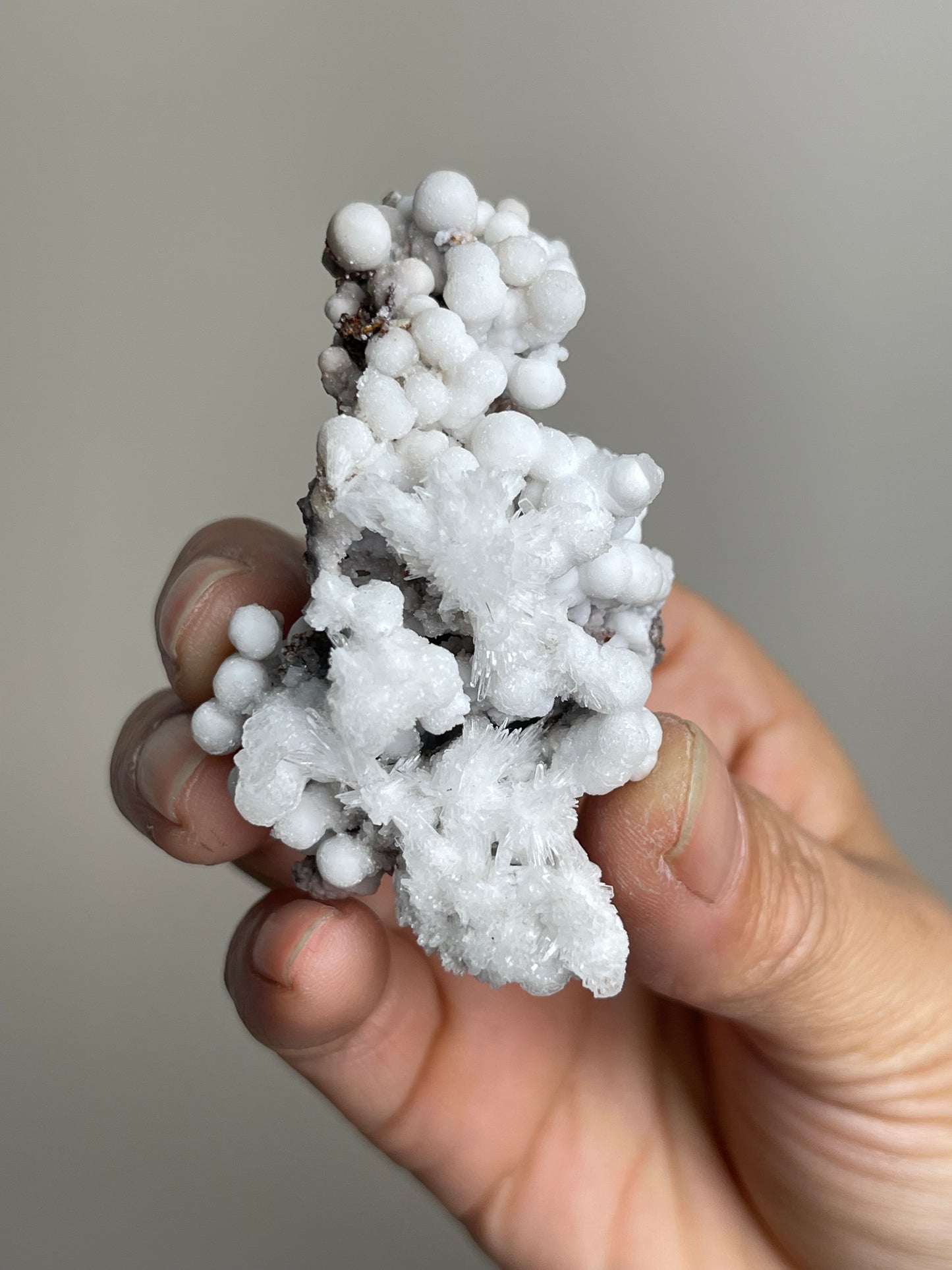 Botryoidal Calcite with Radiating Aragonite on Matrix | Mineral Specimen