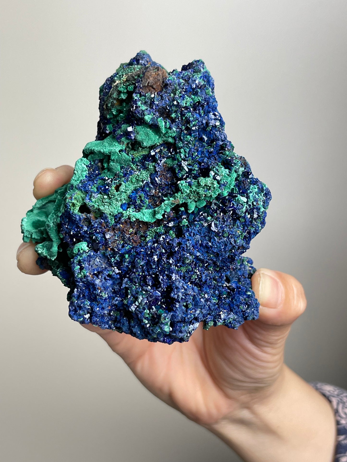 Azurite with Malachite Mineral Specimen from Liufengshan Mine, Anhui, China