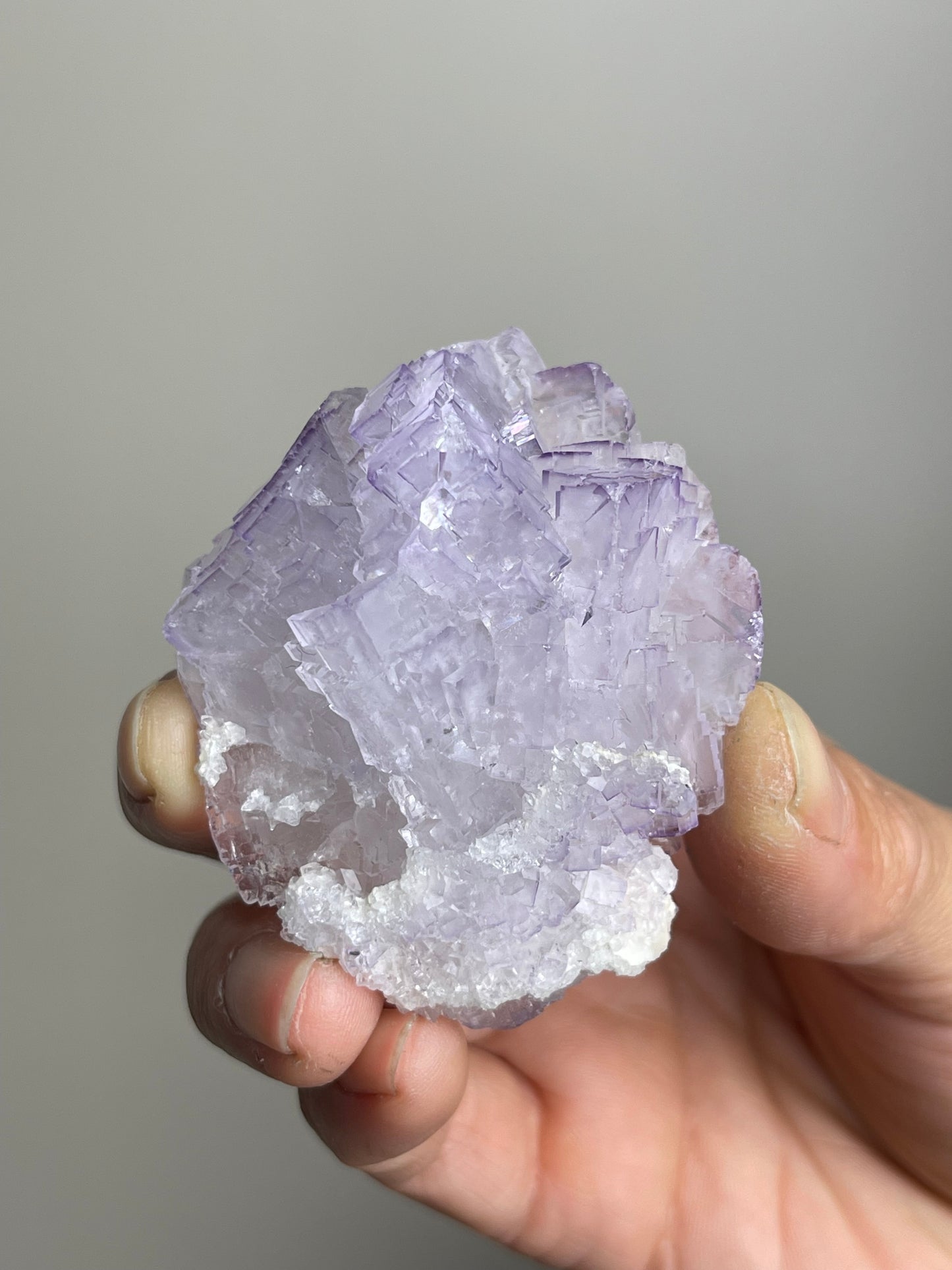Purple Edge Fluorite on Matrix — China | Mineral Specimen Display