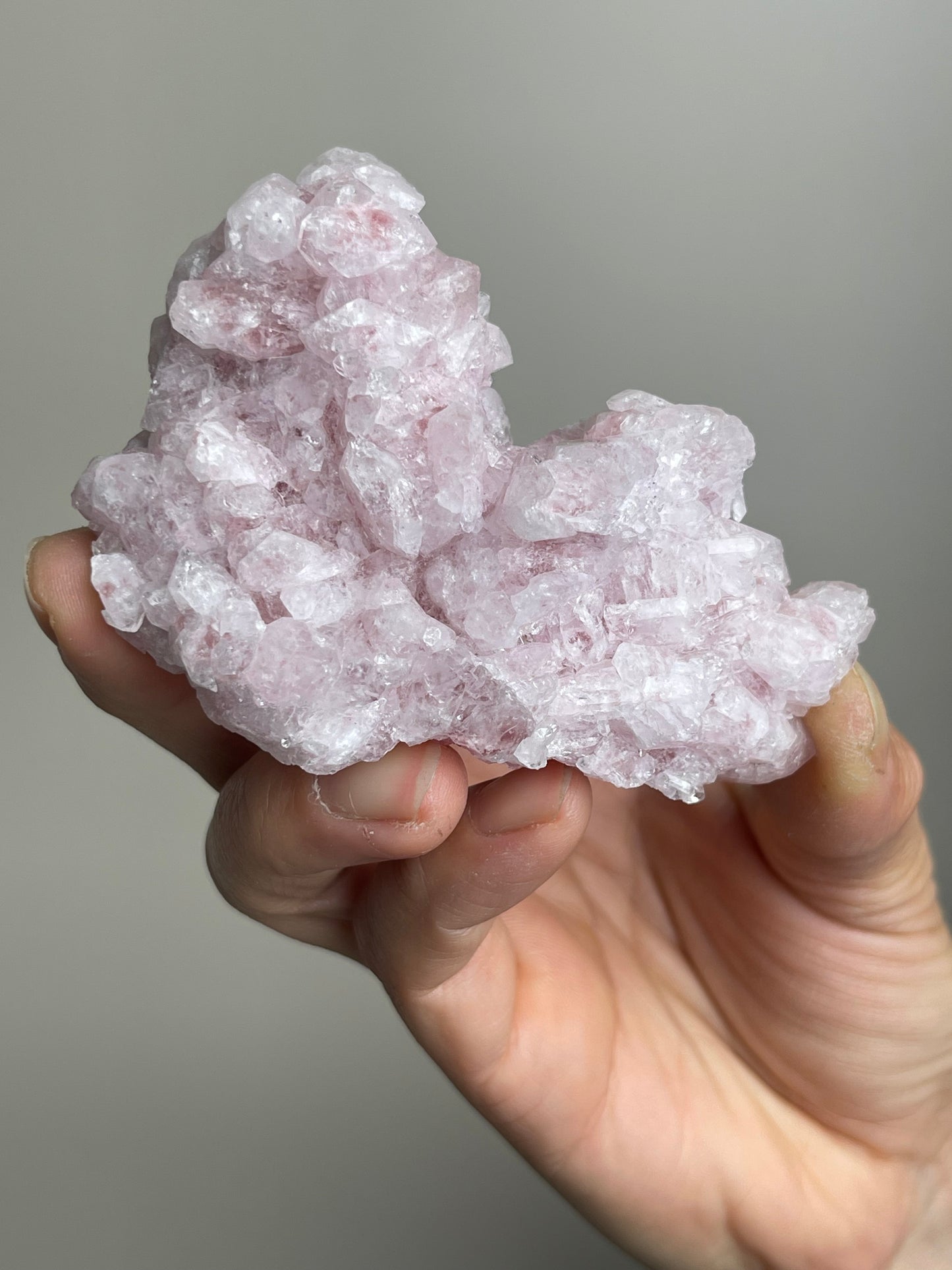 Pink Strawberry Quartz Cluster from Madagascar | Mineral Specimen