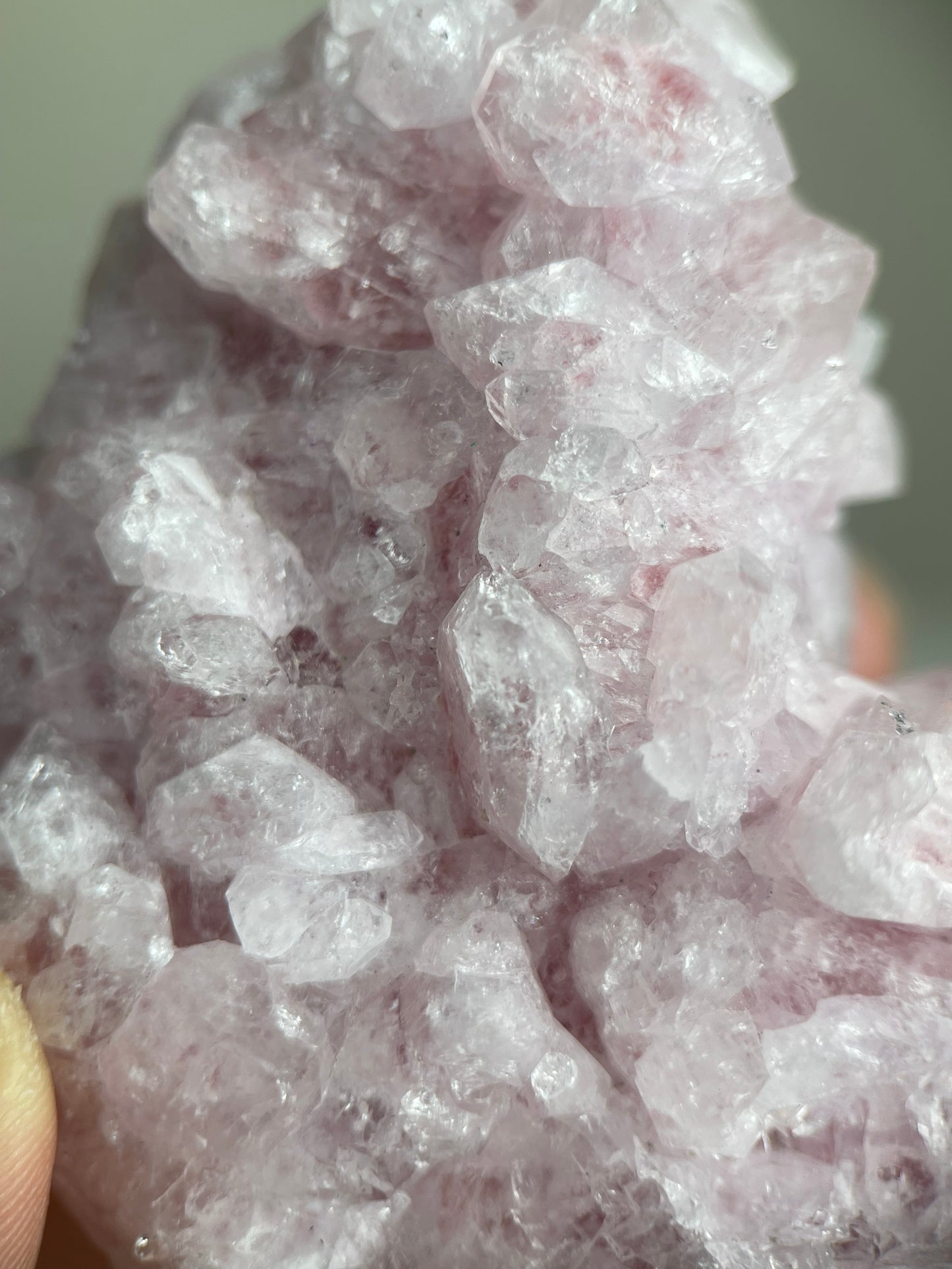 Pink Strawberry Quartz Cluster from Madagascar | Mineral Specimen