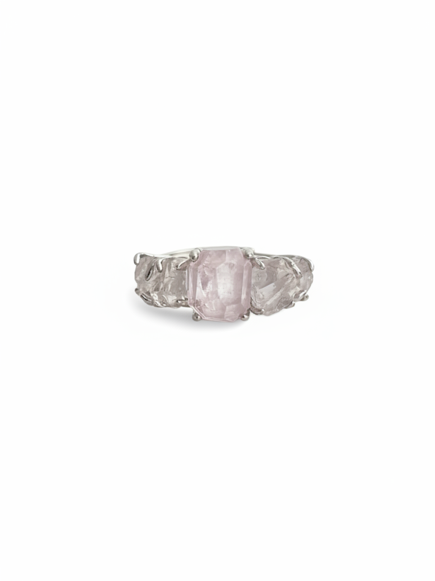Morganite & Rose Quartz Band Ring