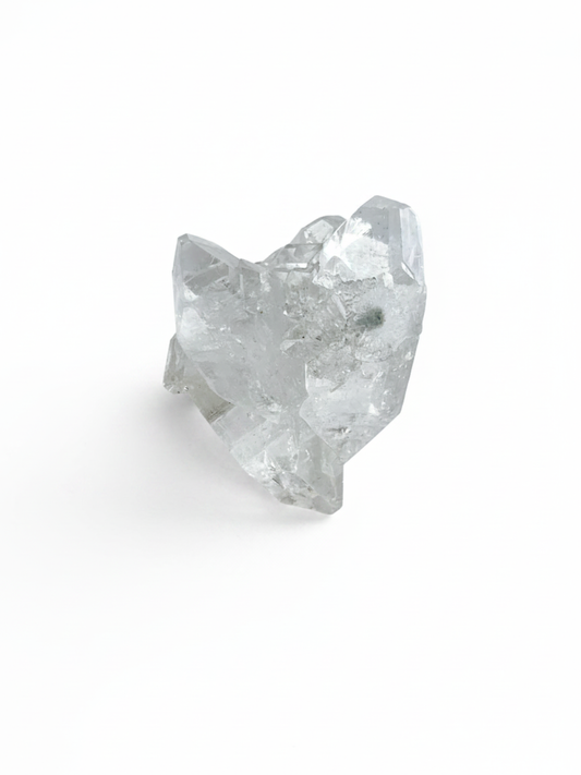 Apophyllite crystal cluster ring from India, front view